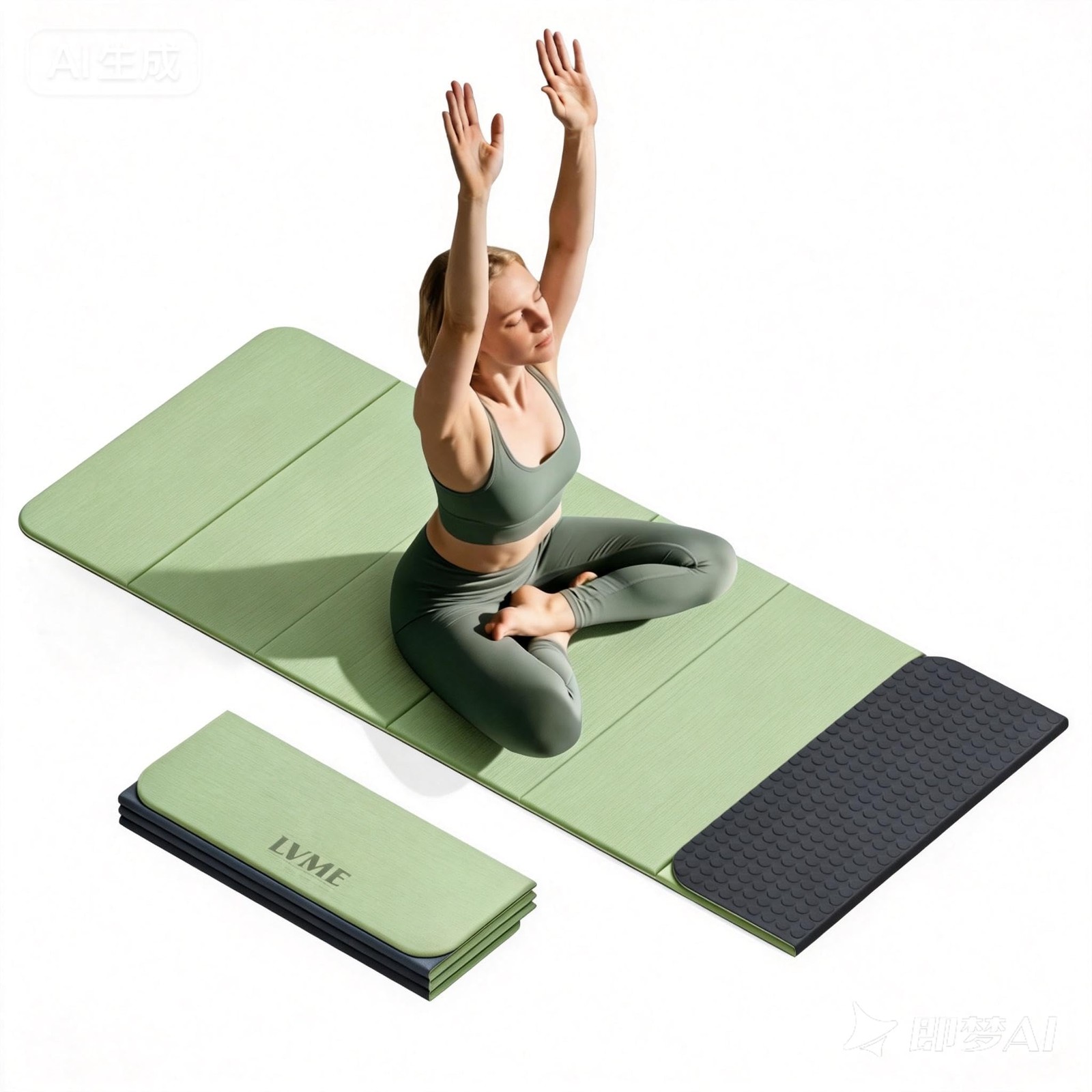 Foldable Yoga Mat 0.32 inches Thick(8mm), SGS Certified POE Material