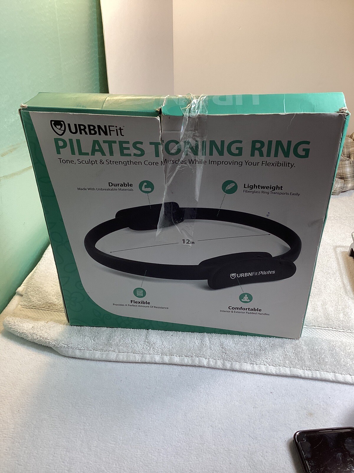 URBNFit Pilates Ring – 12&Prime; Magic Circle w/Dual Grip, Foam Pads 12 Inch, Teal