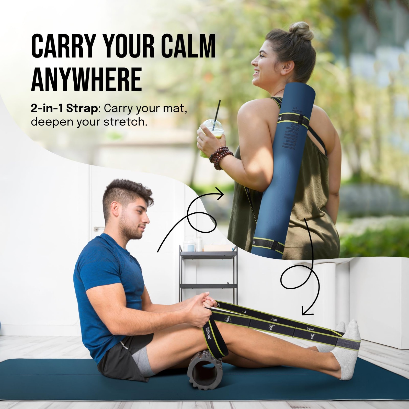 Extra Wide Non-Slip Yoga Mat 72&Prime;x36&Prime; with Alignment Marks for Fitness & Pilates