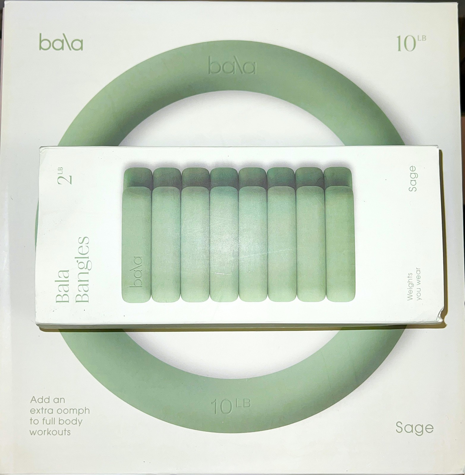 BALA Home Gym – 2 lb wrist/ankle weights & 10 lb Dumbbell Power Ring SAGE New