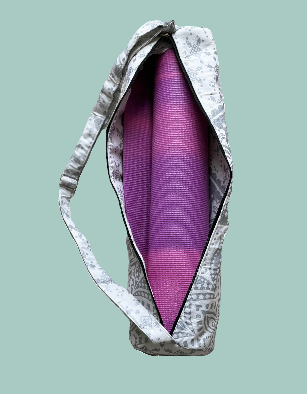 Yoga Mat Bag for Women & Men,Travel Yoga Gym Bag for 1/4&Prime; 1/3&Prime; Thick (Silver)