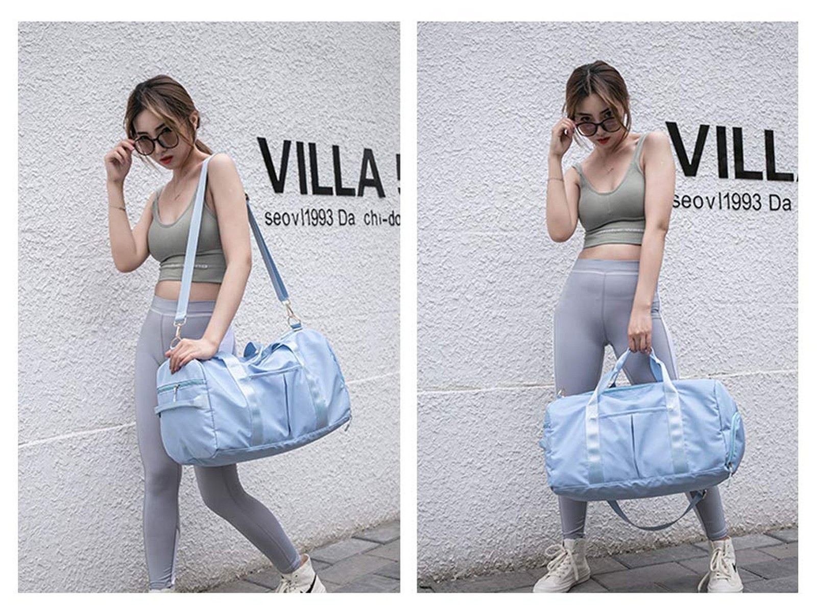 Sports Gym Bag for Women or Men Travel Duffel Bag with Wet Pocket and Shoes C…