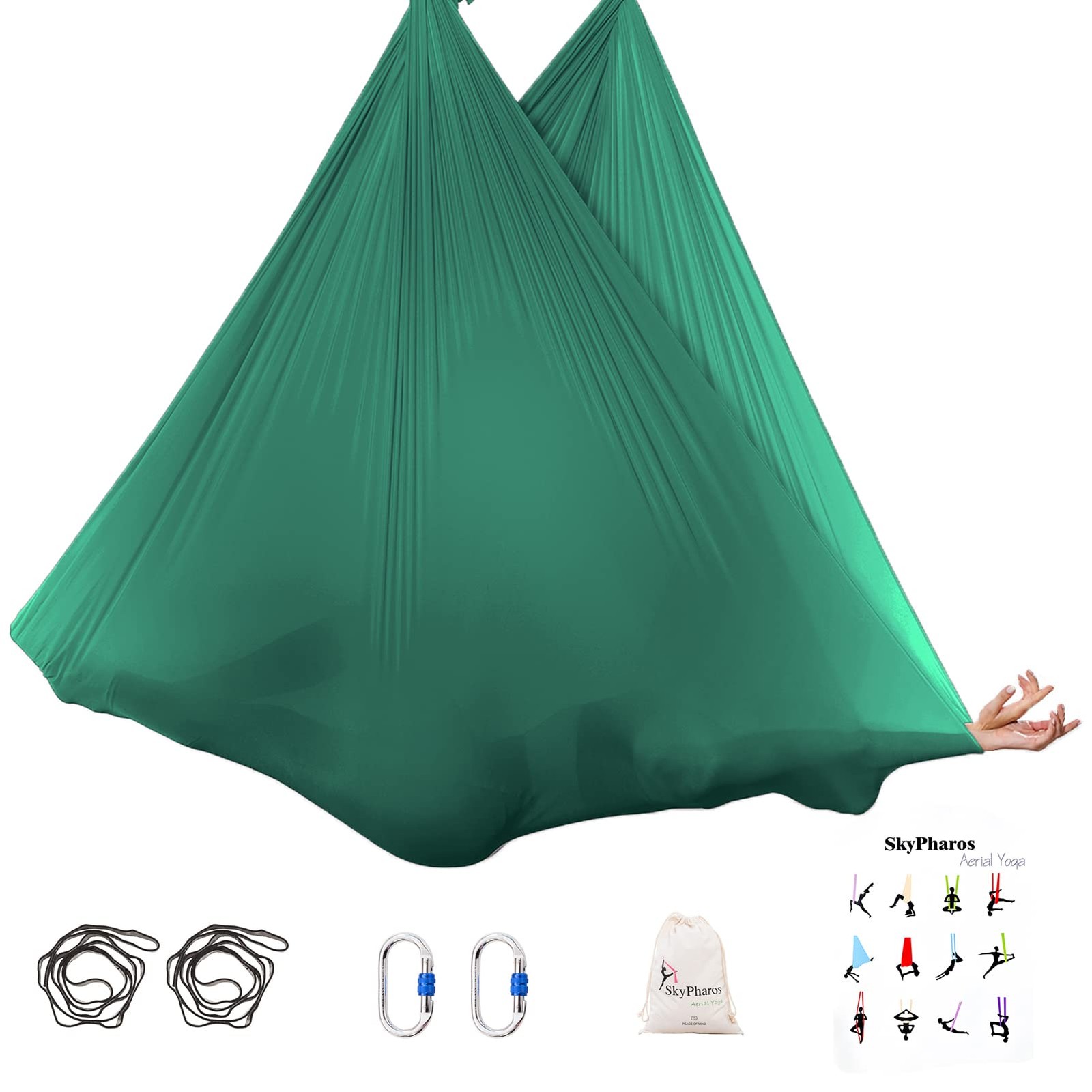 5.5 Yards Aerial Silks Yoga Swing Set – Aerial Yoga Hammock Kit Anti-Gravity …