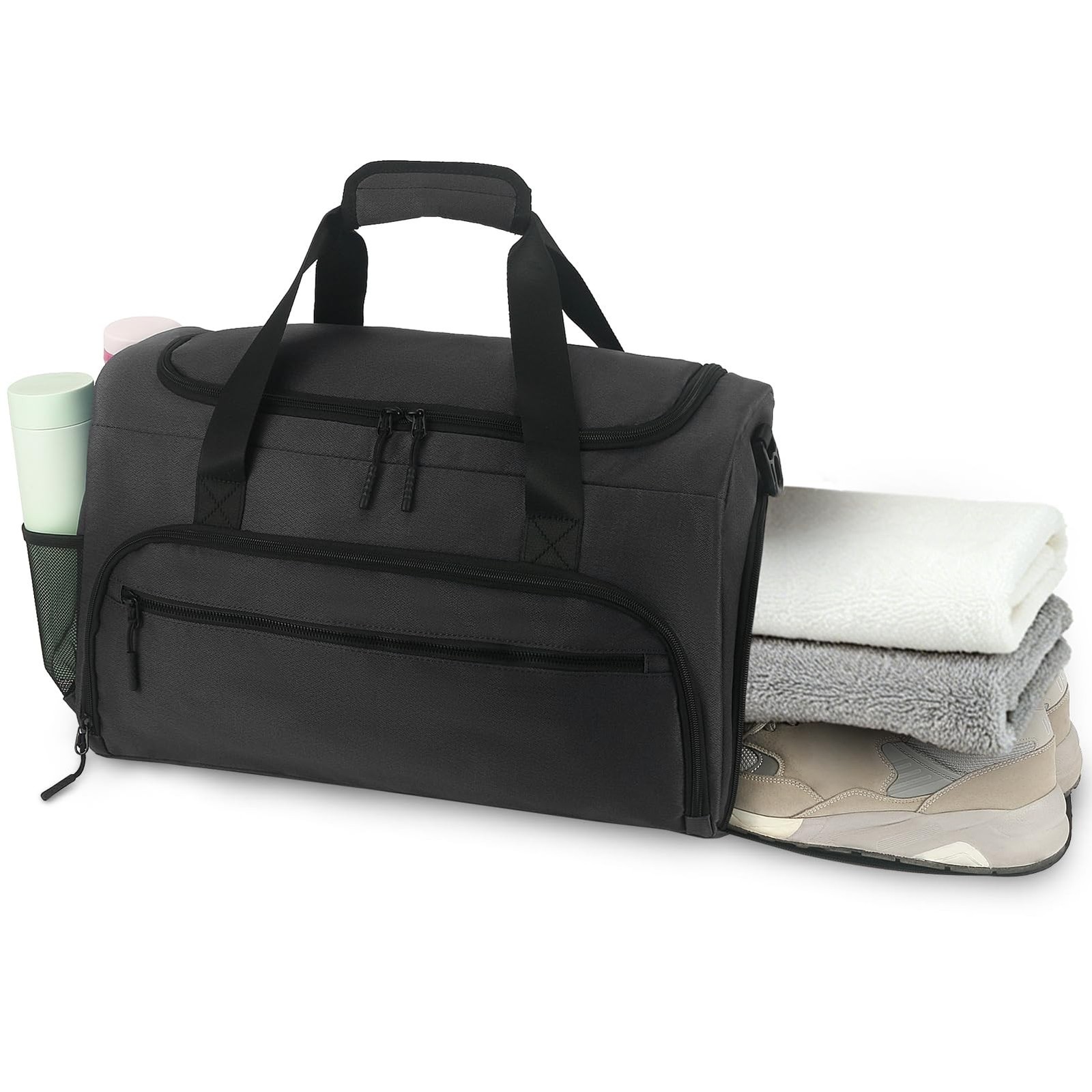 Gym Bag for Men Women, Sports Duffle Bag with Wet Pocket & Shoes Compartment,…
