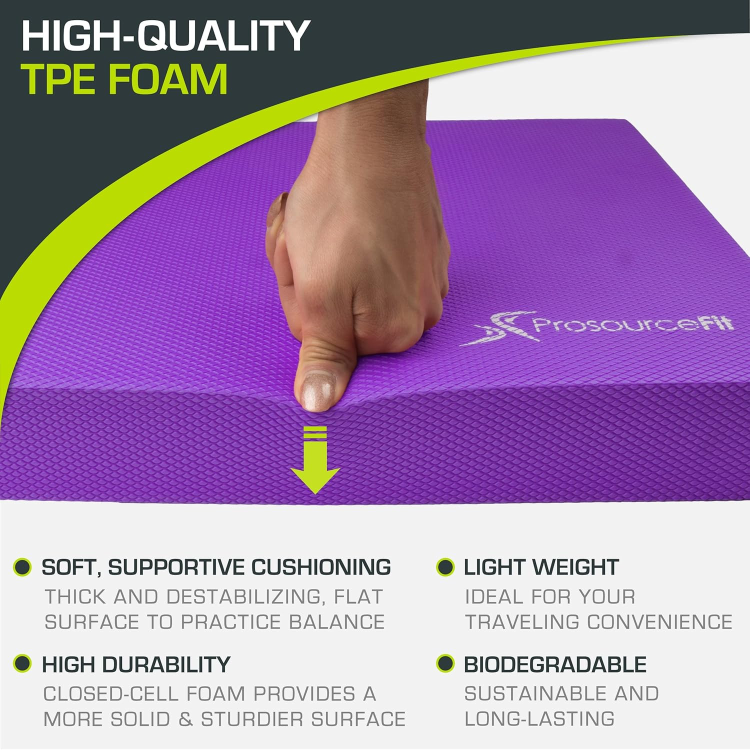 Exercise Balance Pad, Non-Slip Cushioned Foam Mat & Knee Pad for Fitness and Sta