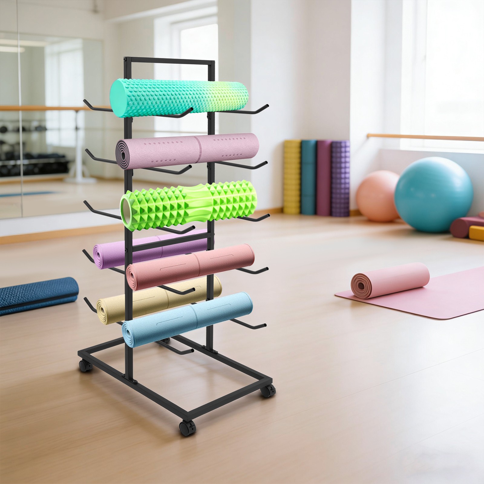 Yoga Mat Holder Yoga Mat Storage Rack Large Capacity Yoga Mats Organizer Shelf