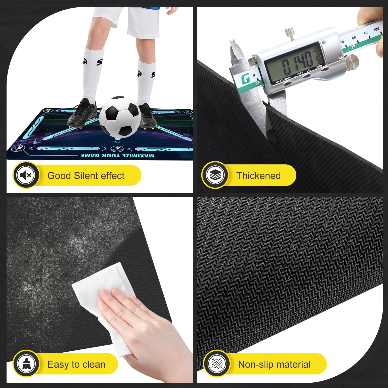 Soccer Training Mat With Technique Video Medium, Tech Style