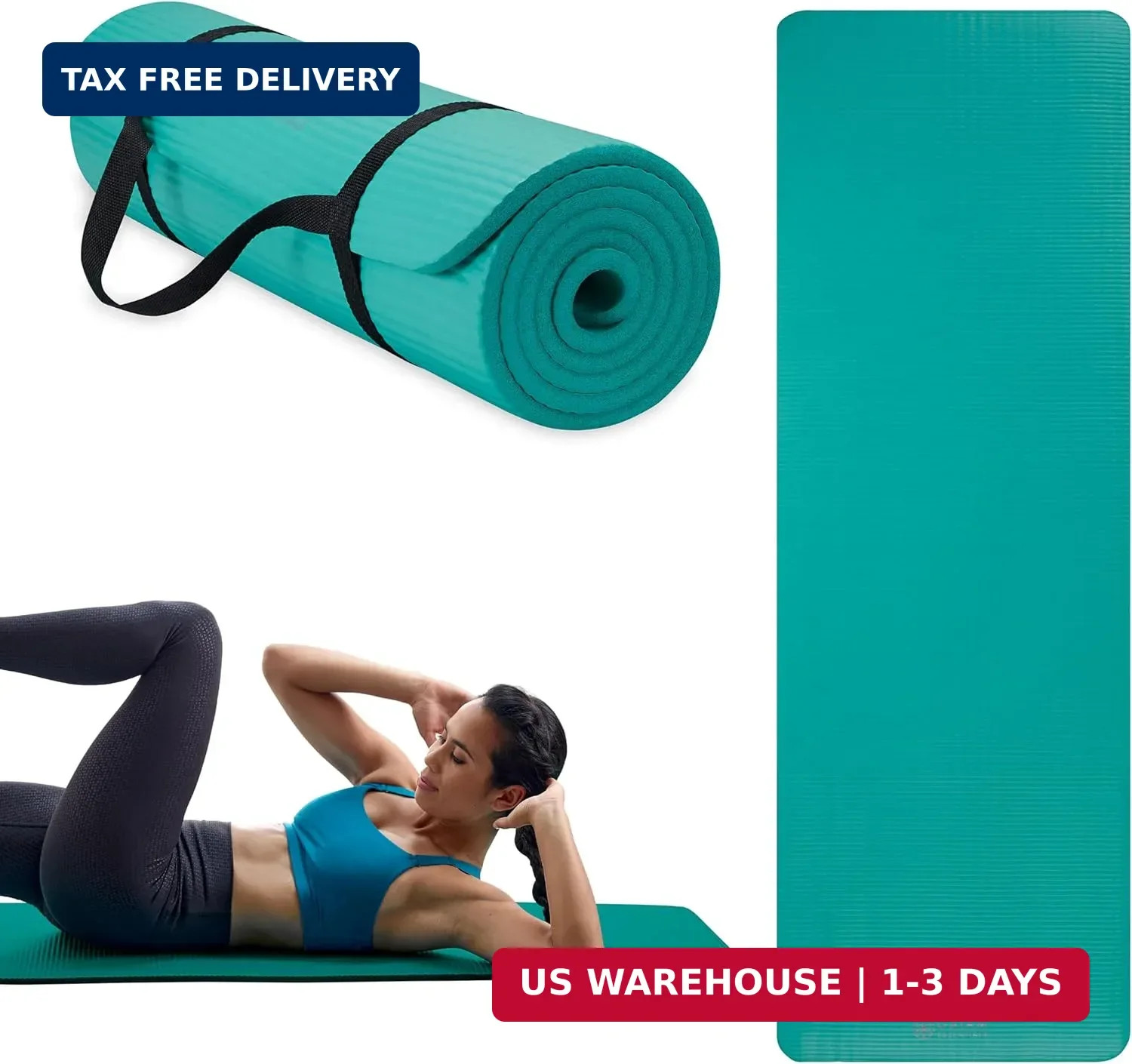 Gaiam Essentials 2/5&Prime; Thick (10mm) Yoga & Pilates, Fitness & Exercise Mat with E