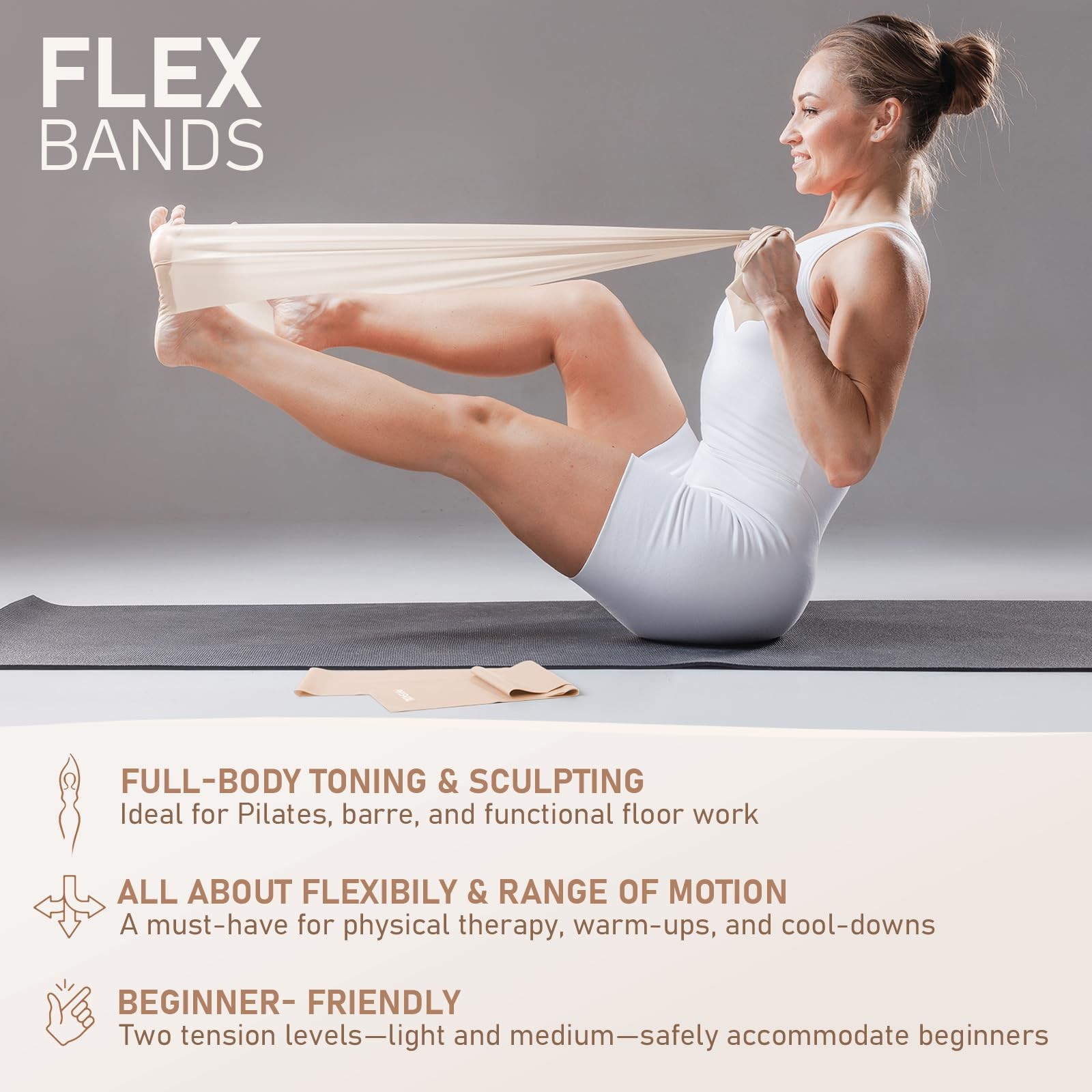 Pilates Ring Set Magic Ring Core Ball Loop Flex Band Color Nude Set Pack