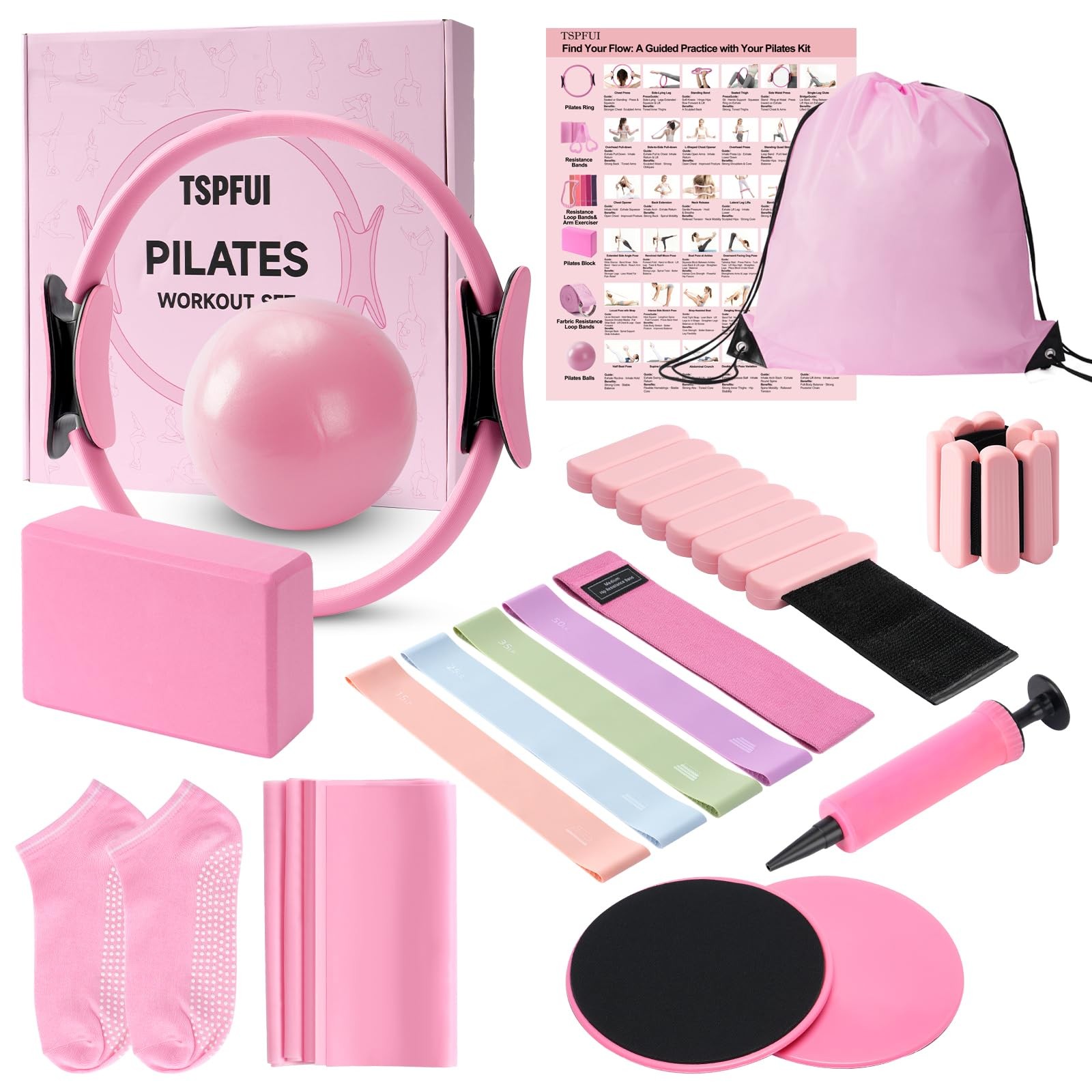 Pilates Kit, Home Pilates Workout Kit for Women, Pilates Equipment with Pilat…