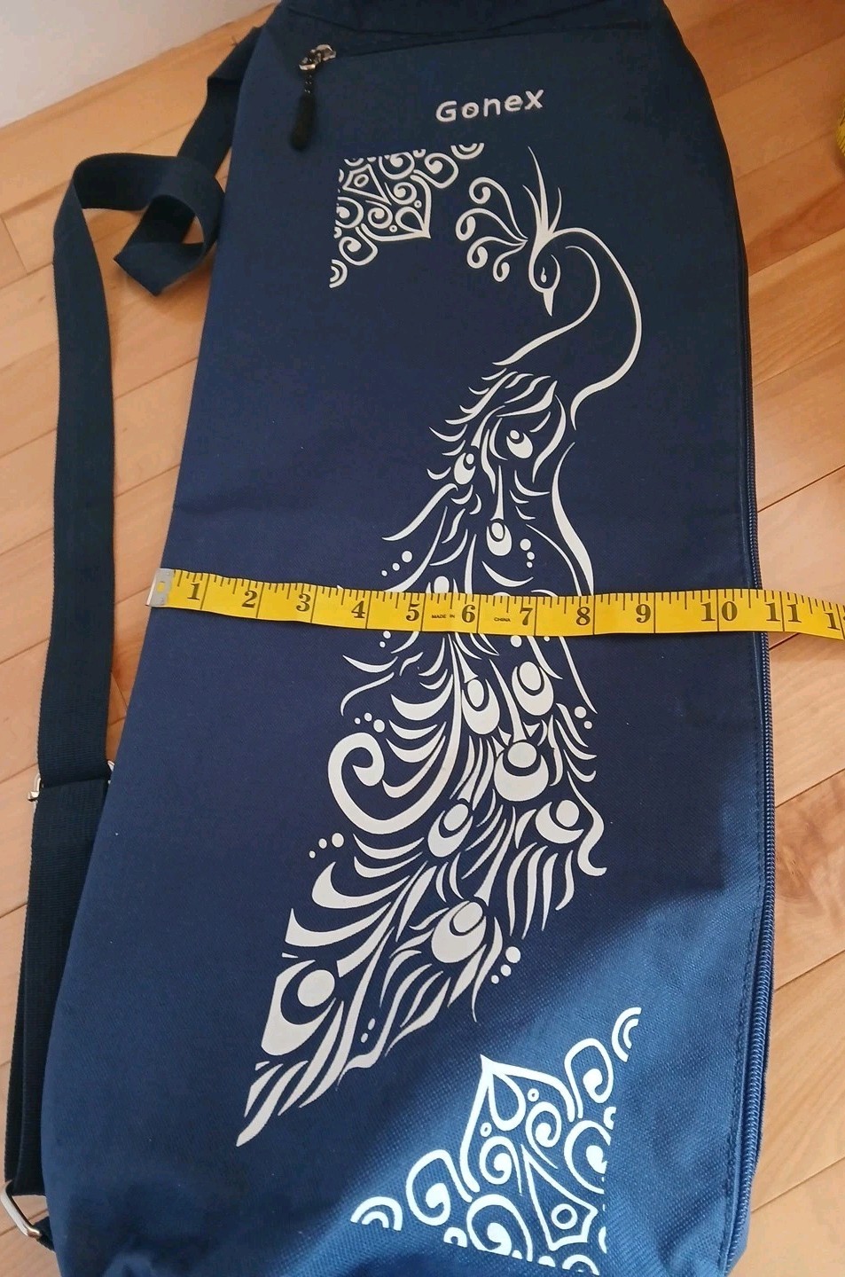 Gonex Yoga Mat Travel Bag Carrier Full-Zip Peacock Design Dark Blue 28×10