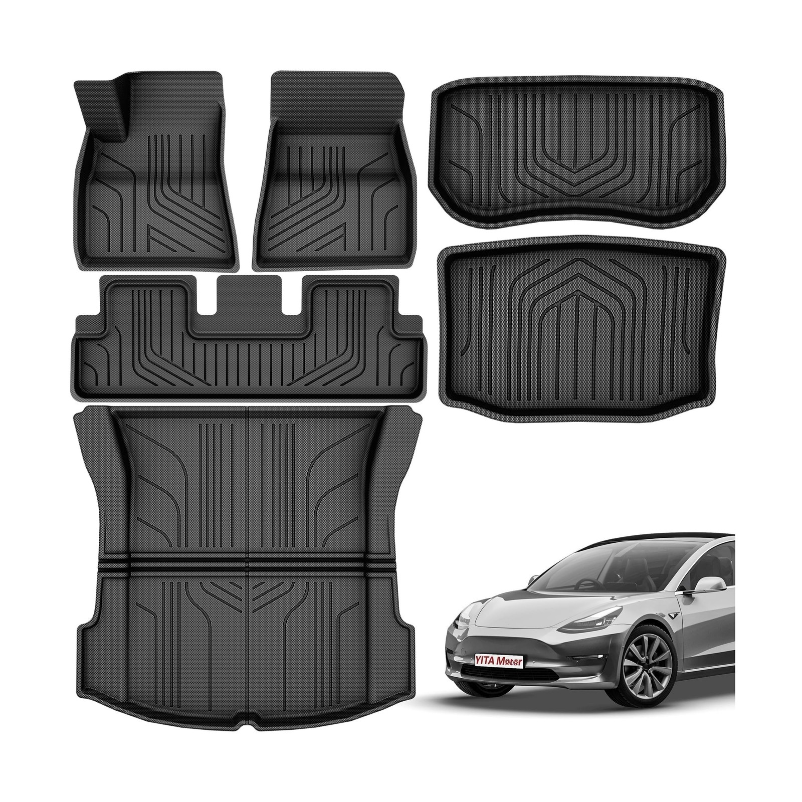 YITAMOTOR Tesla Model 3 Floor Mats Full Set Custom Fit 2020-2023 All-Weather …
