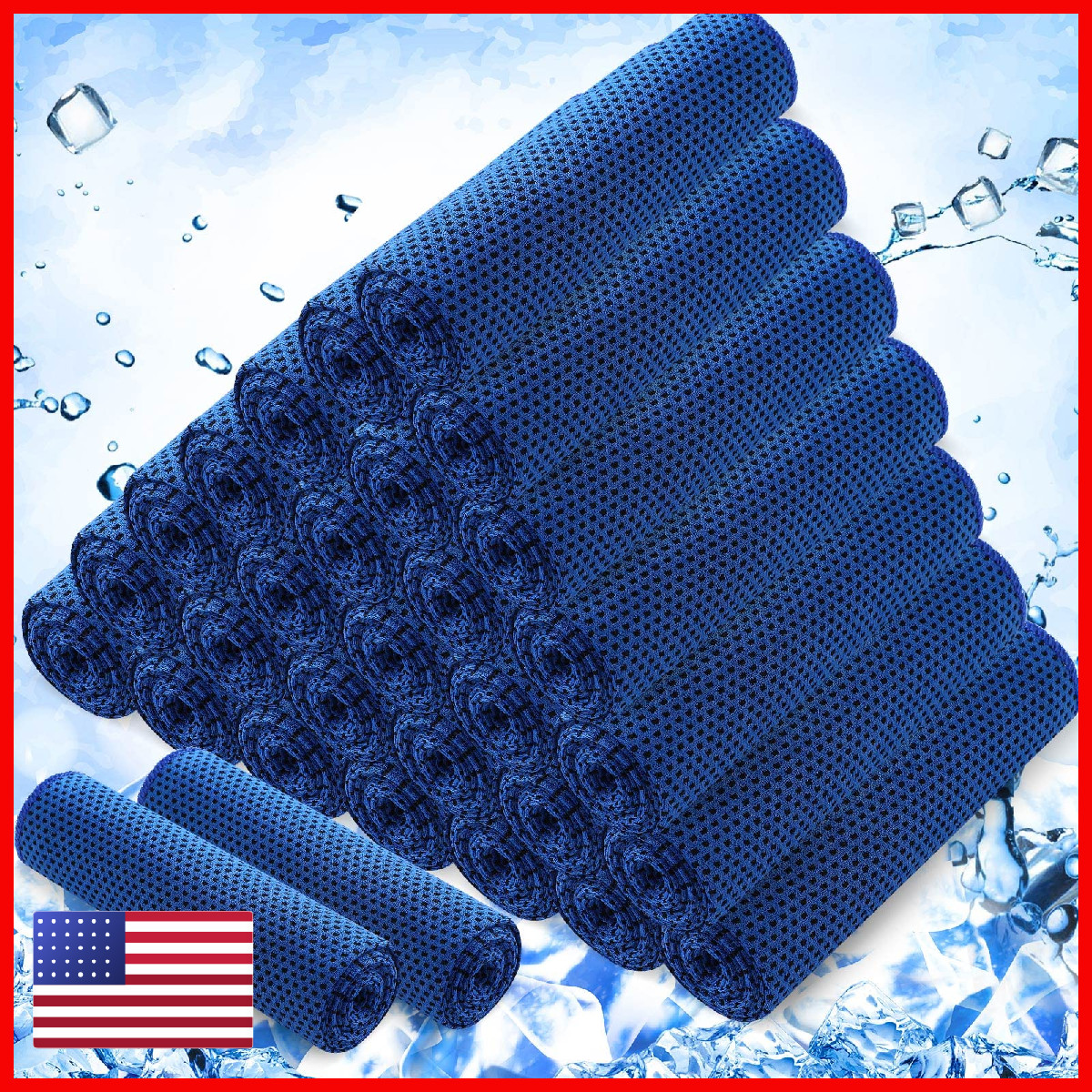 Hosuly 30 Pack Cooling Towels 40X12 Ice Breathable Chilly Sweat Rag Microfiber