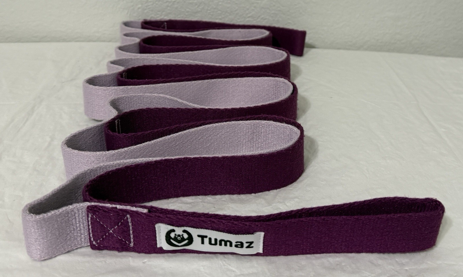 Tumaz Multi-Loops Strap-10 Loops Non-Elastic Yoga Strap-One Size Fits All Purple