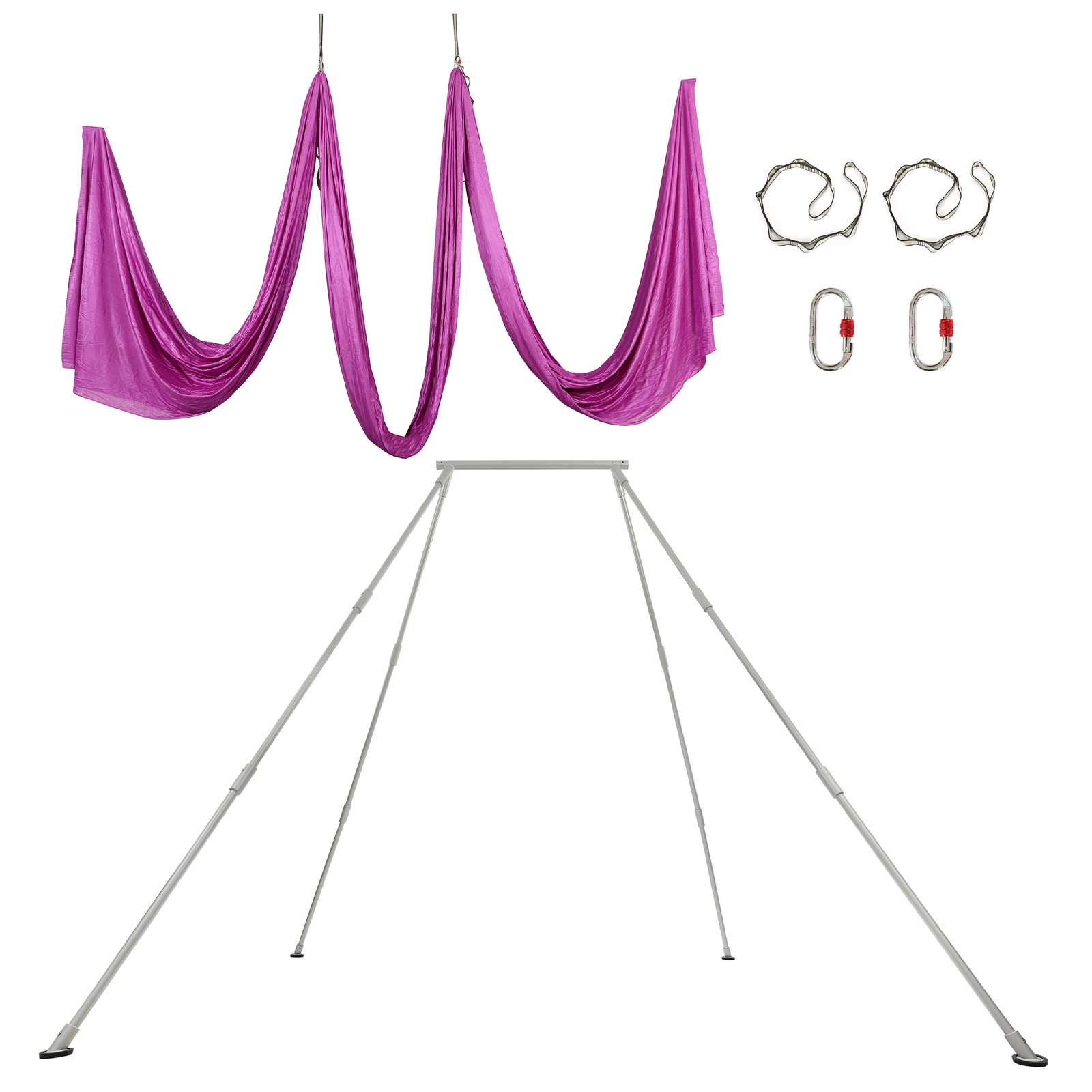 Aerial Stand Portable Aerial Rig Frame Yoga Swing Bar w/39Ft Yoga Swing 551lbs