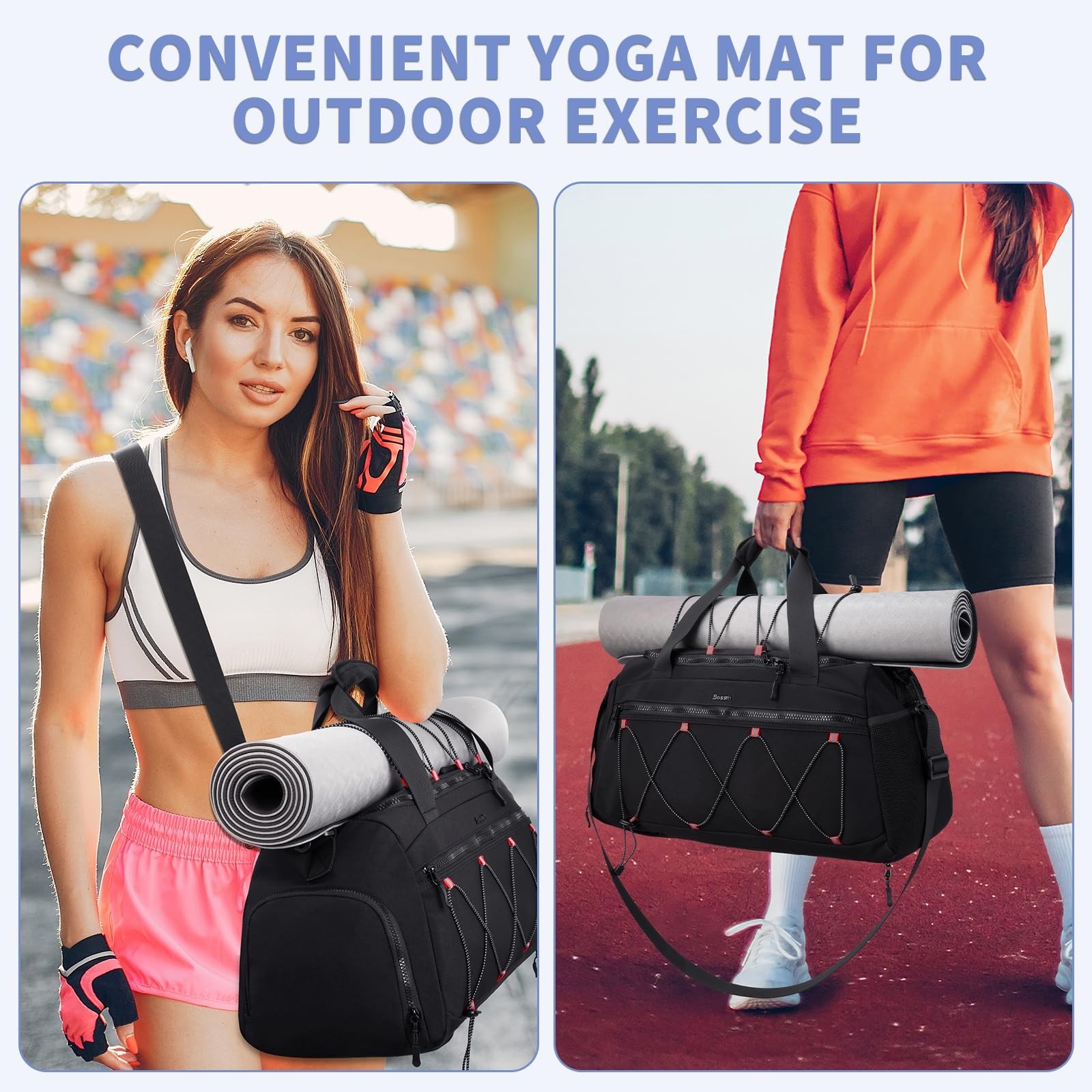Gym Backpack for Women – 40L Duffel Bag with Shoe Compartment, Travel Weekend…