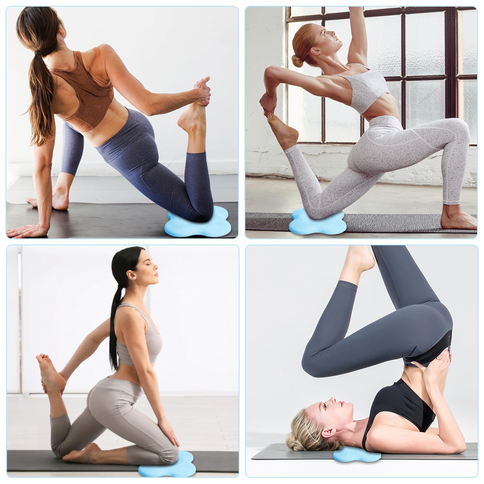2 PCS Yoga Knee Pad Mats Extra Thick Foam Kneeling Pilates Cushions Support