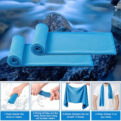 CADONO 4 Pack Cooling Towels – Microfiber Ice Towel for Sports, Gym, Yoga, Trave