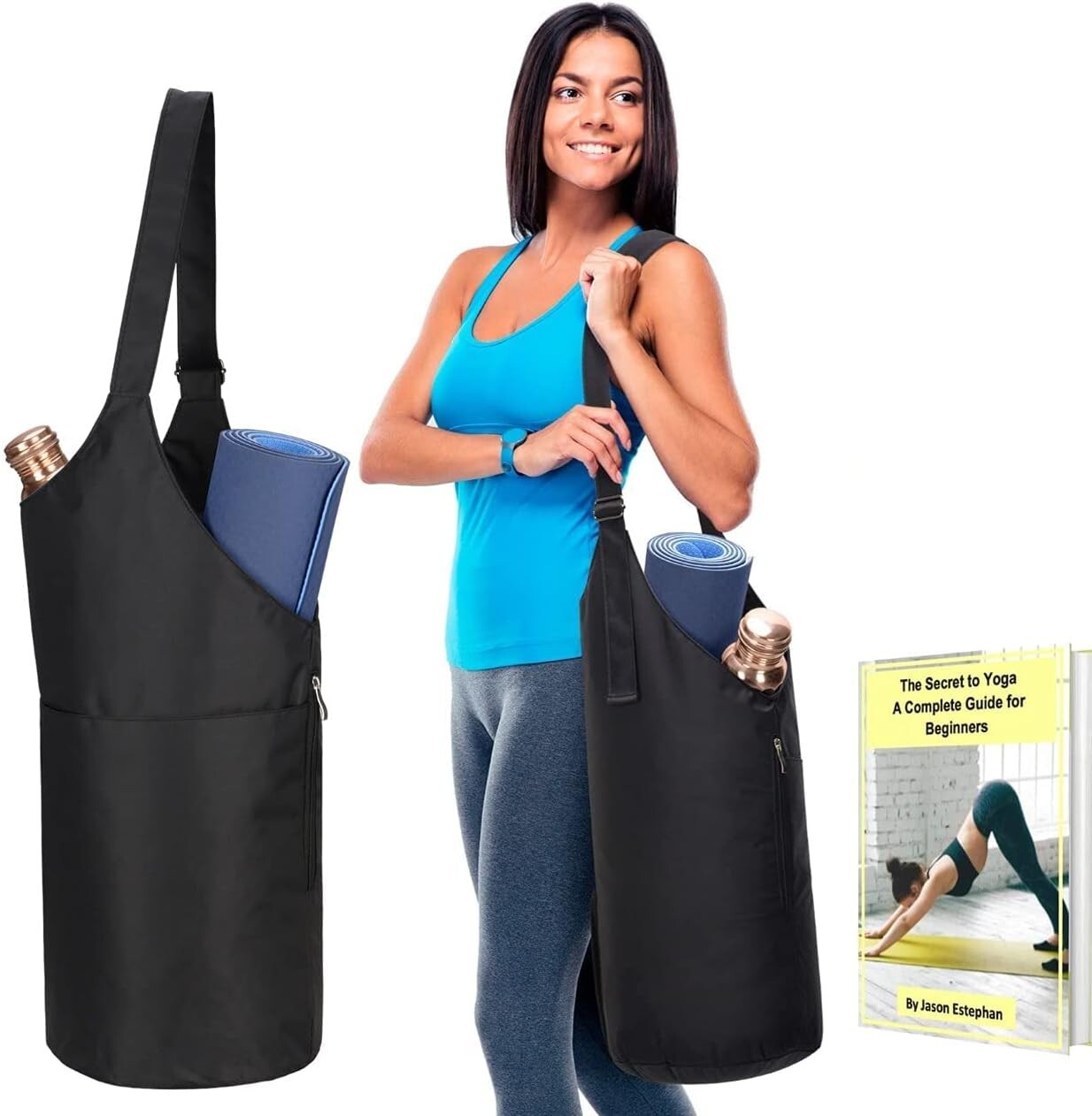 Yoga Mat Bag Carrier for 1/2, 1/3, 1/4-Inches Thick Exercise Yoga Mat, Waterproo