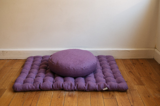 Meditation Set Zafu & Zabuton Buckwheat hulls Meditation pillow cushion Linen