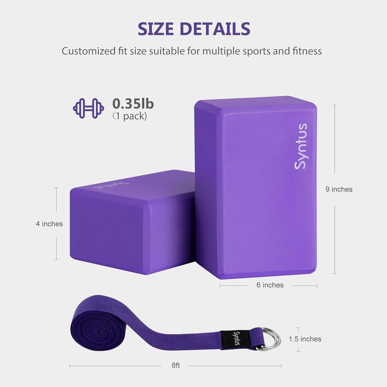 Eco-Friendly Yoga Block and Strap Set: 2 Non-Slip Blocks for Ultimate Stretching