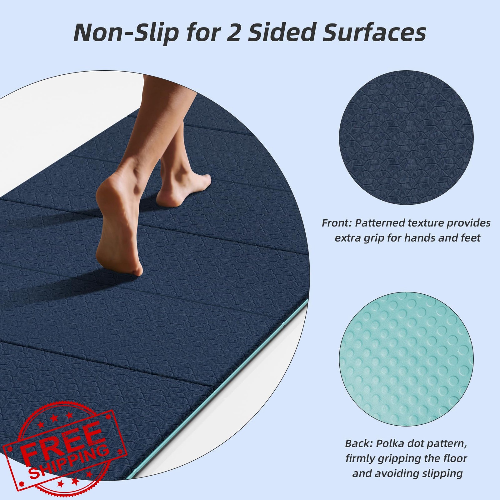 hahe Yoga Mat Navy Blue+Green TPE