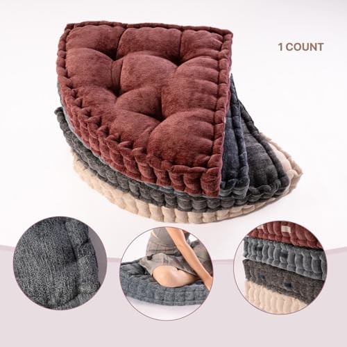 Fan-Shaped Floor Cushion Fan Floor Pillow, Meditation Cushion for 20*20 Red