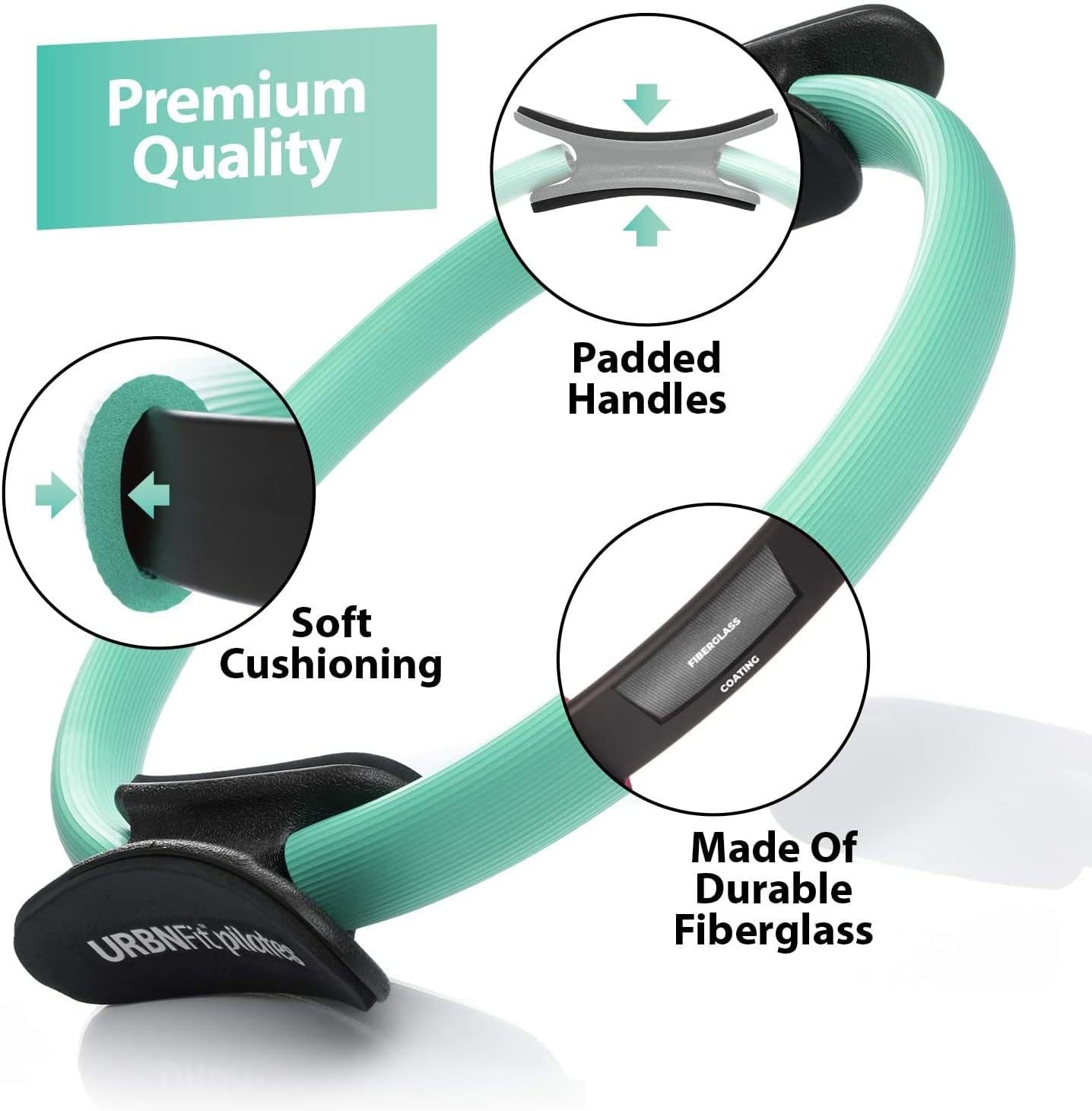 Versatile 12&Prime; Pilates Ring with Dual Grip & Bonus Exercise Guide