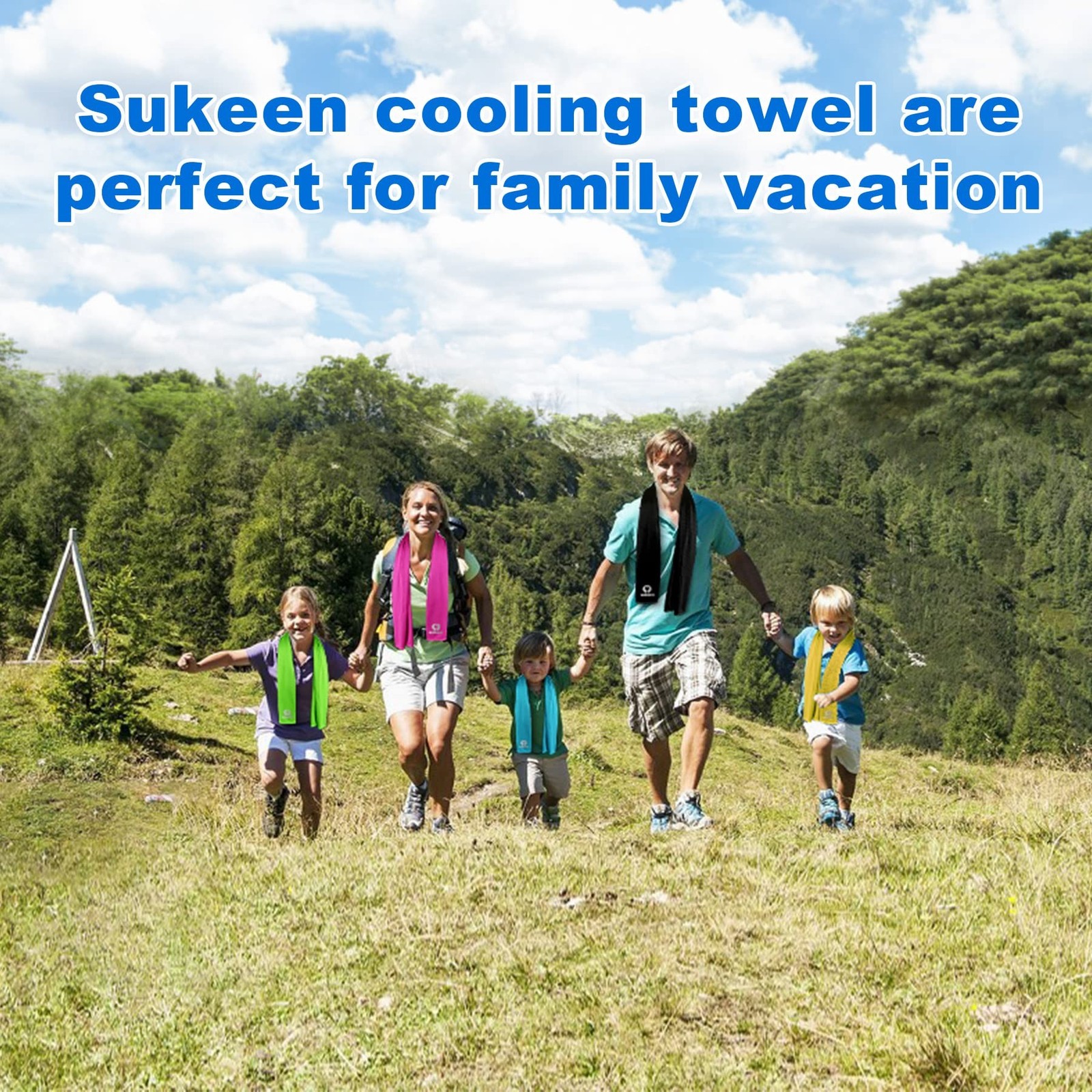 Sukeen [4 Pack Cooling Towel (40&Prime;x12&Prime;), Soft Breathable Chilly Microfiber Tow…