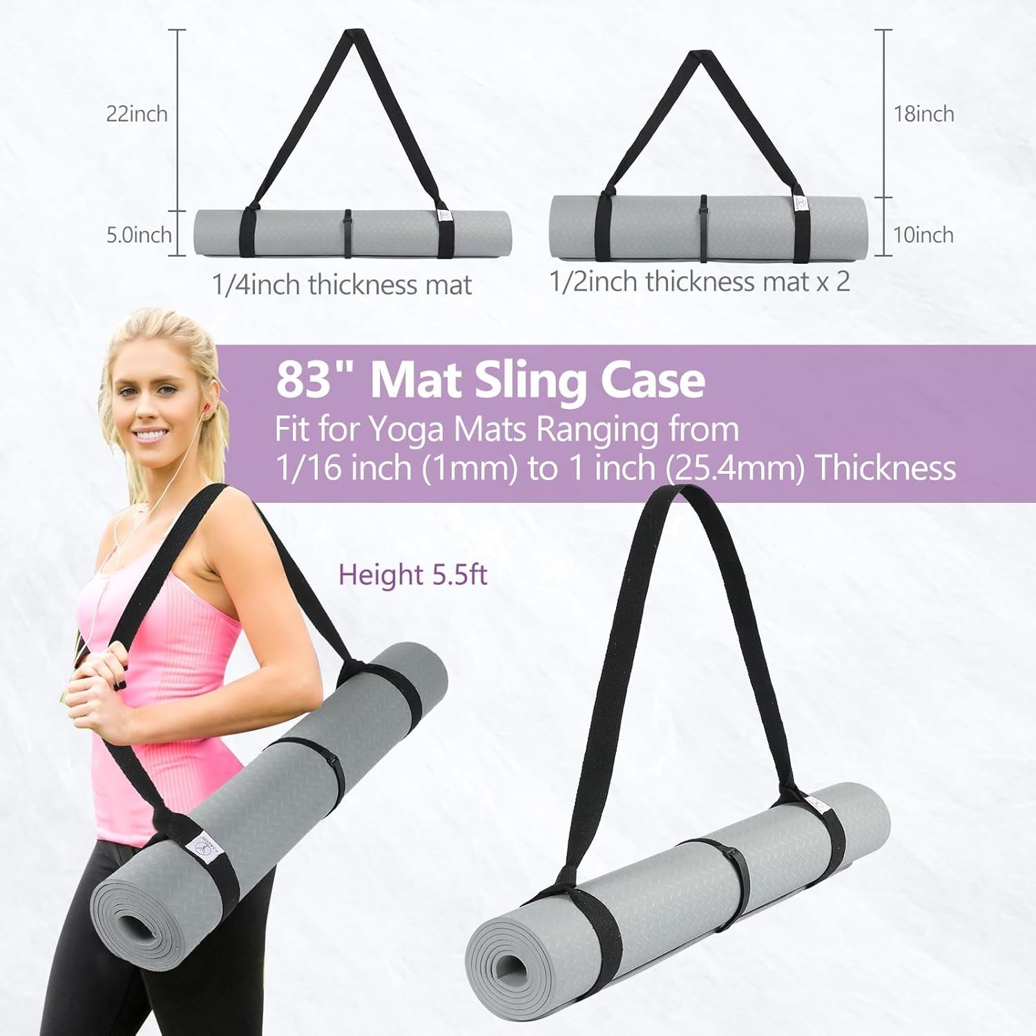 Adjustable Heavy-Duty Yoga Mat Carrier Strap – Secure & Portable Design