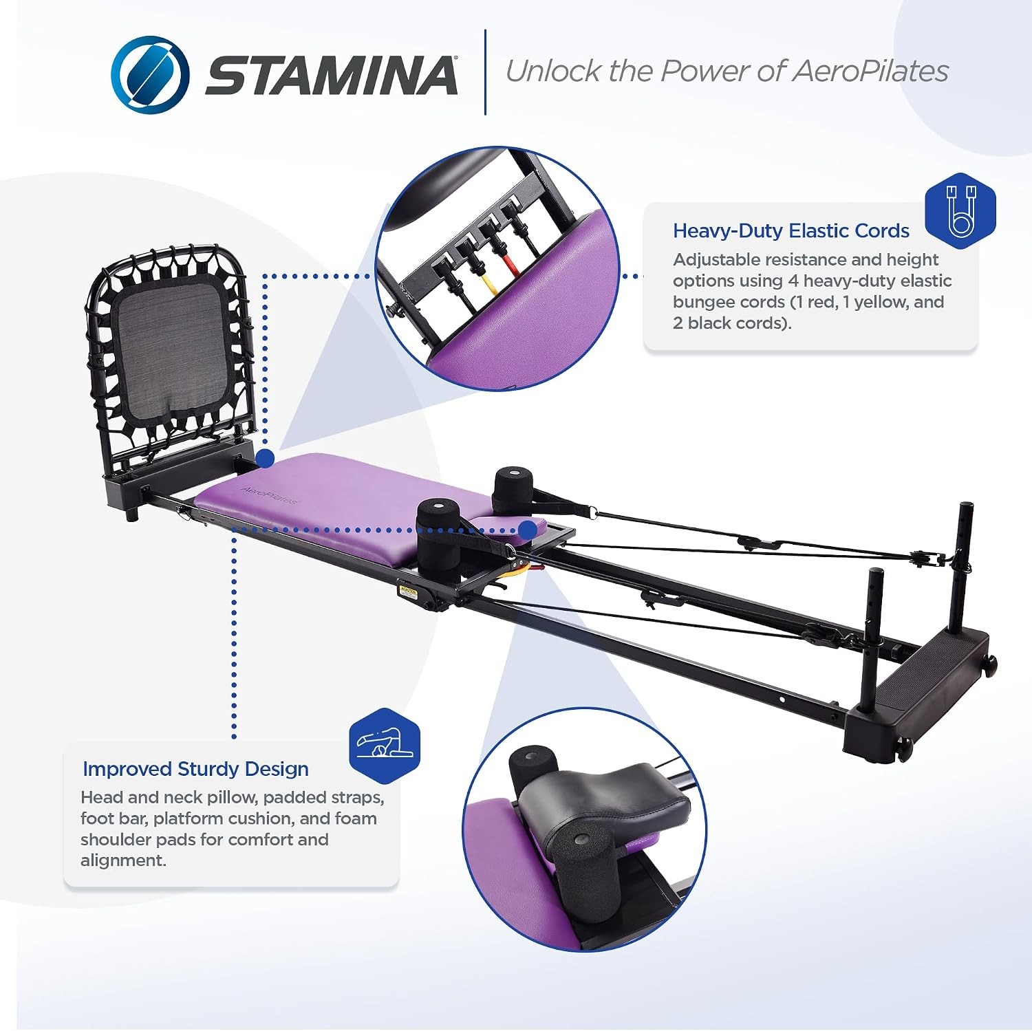 Stamina Products Reformer Plus 379 Pilates Home Gym Equipment