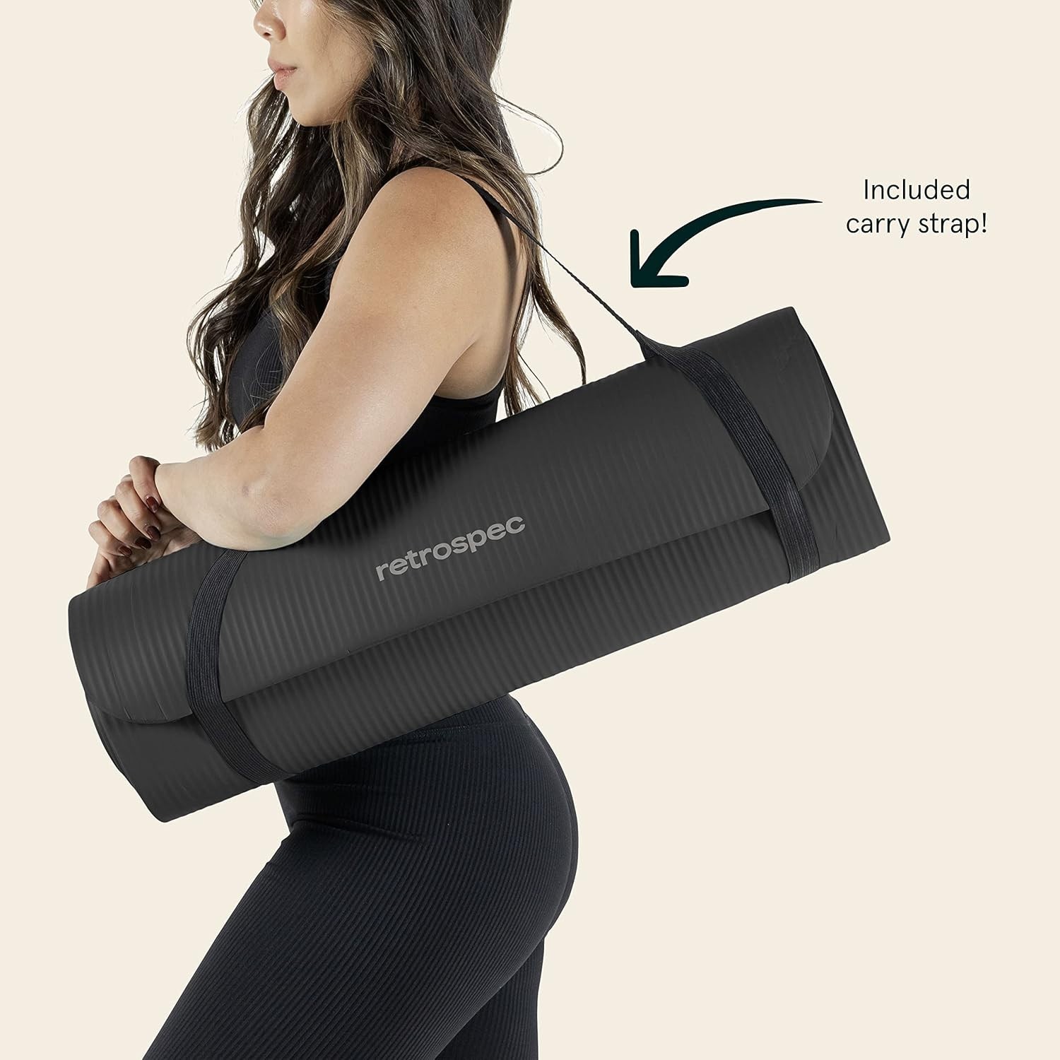 71×24 Inches Extra Thick Yoga Mat 1-Inch High-Density Foam – Roll-Up Exercise…