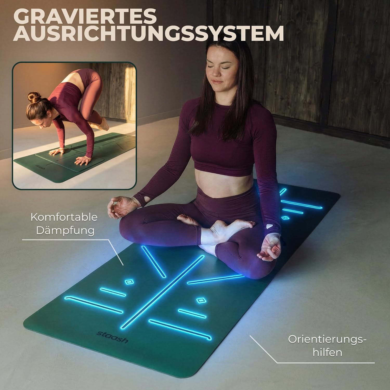 Eco-Friendly Premium Yoga Set: Mat, Towel, Strap & Knee Pad Included