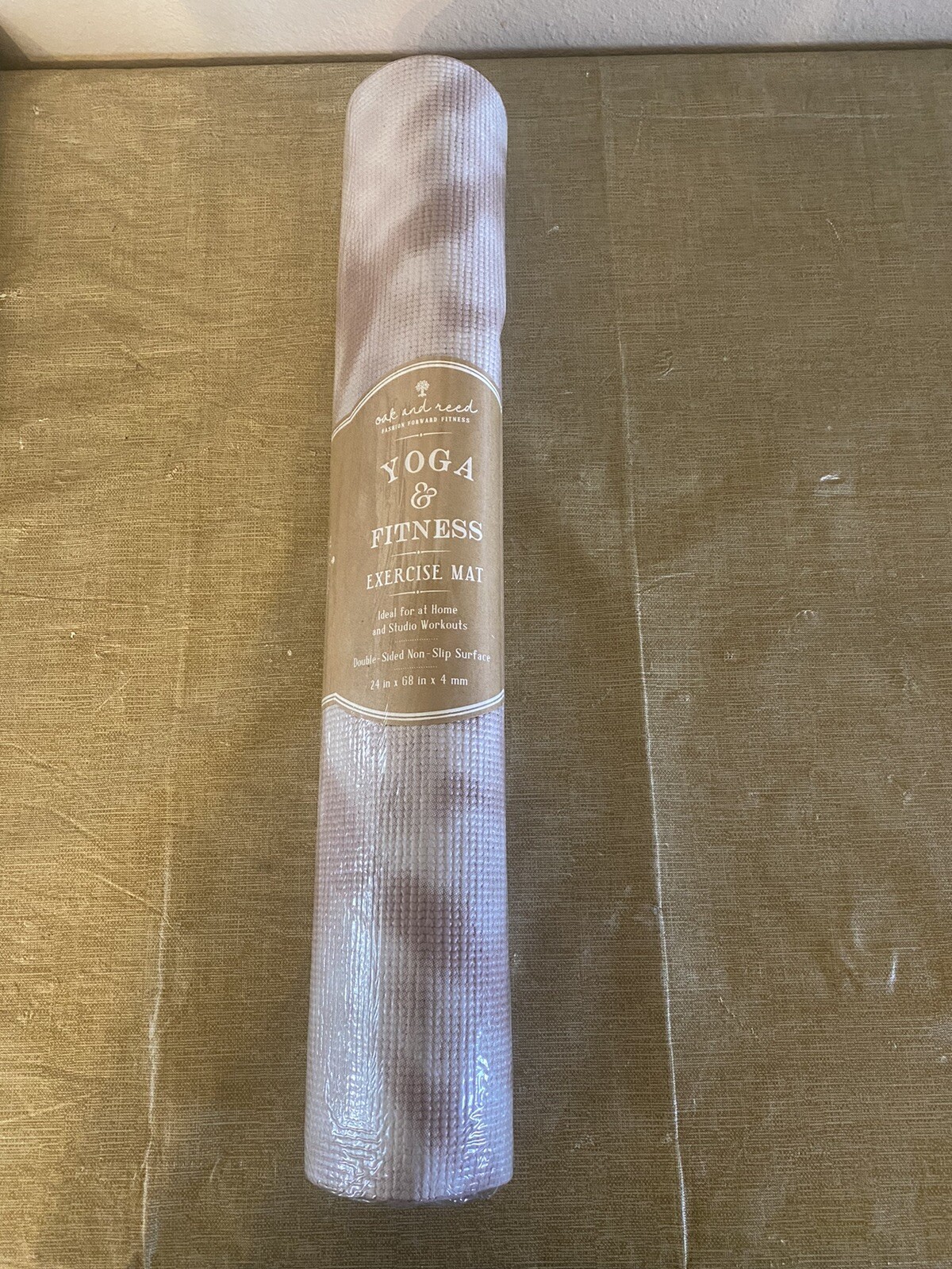 Oak and Reed 4mm Yoga Mat – Medallion Mauve PVC:24 x 68 : Double-Sided, Non-Slip