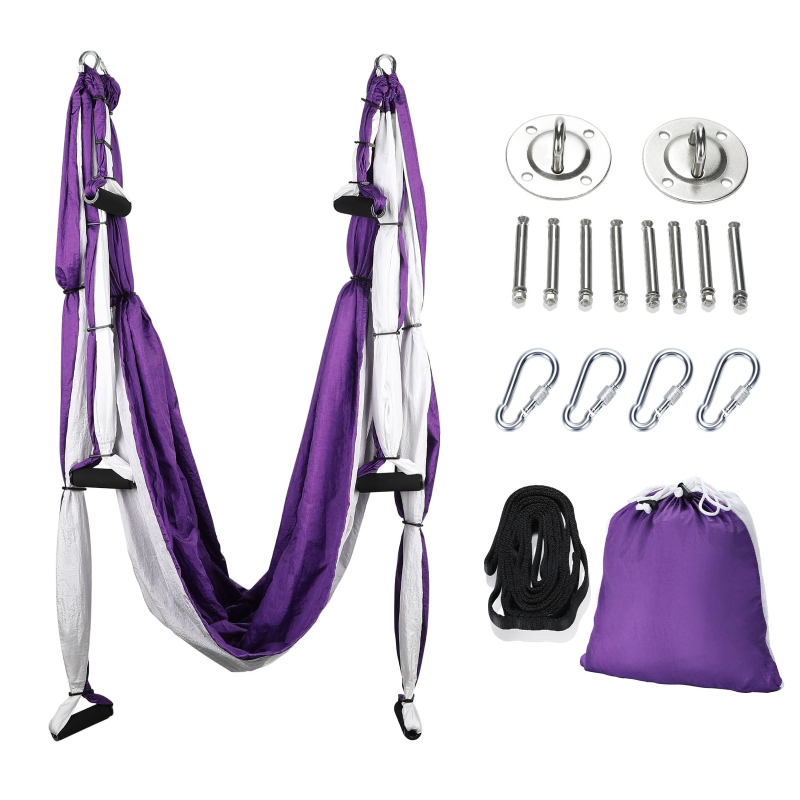 ZELUS Aerial Yoga Swing Sling Strong Yoga Hammock Kit Set Trapeze Inversion E…