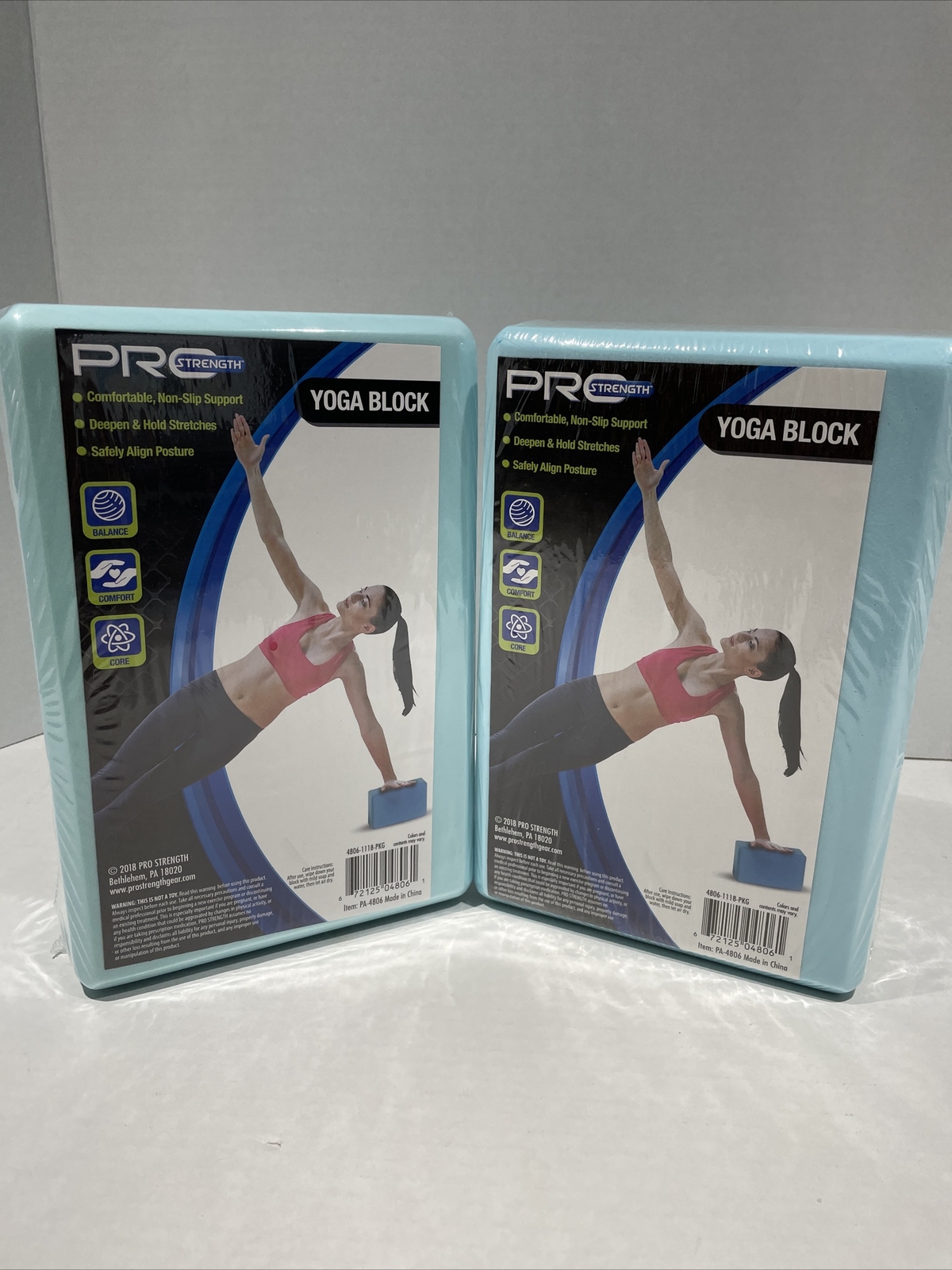 2 Pro Strength Yoga Block Non Slip Support Core Balance Exercise New Sealed-S