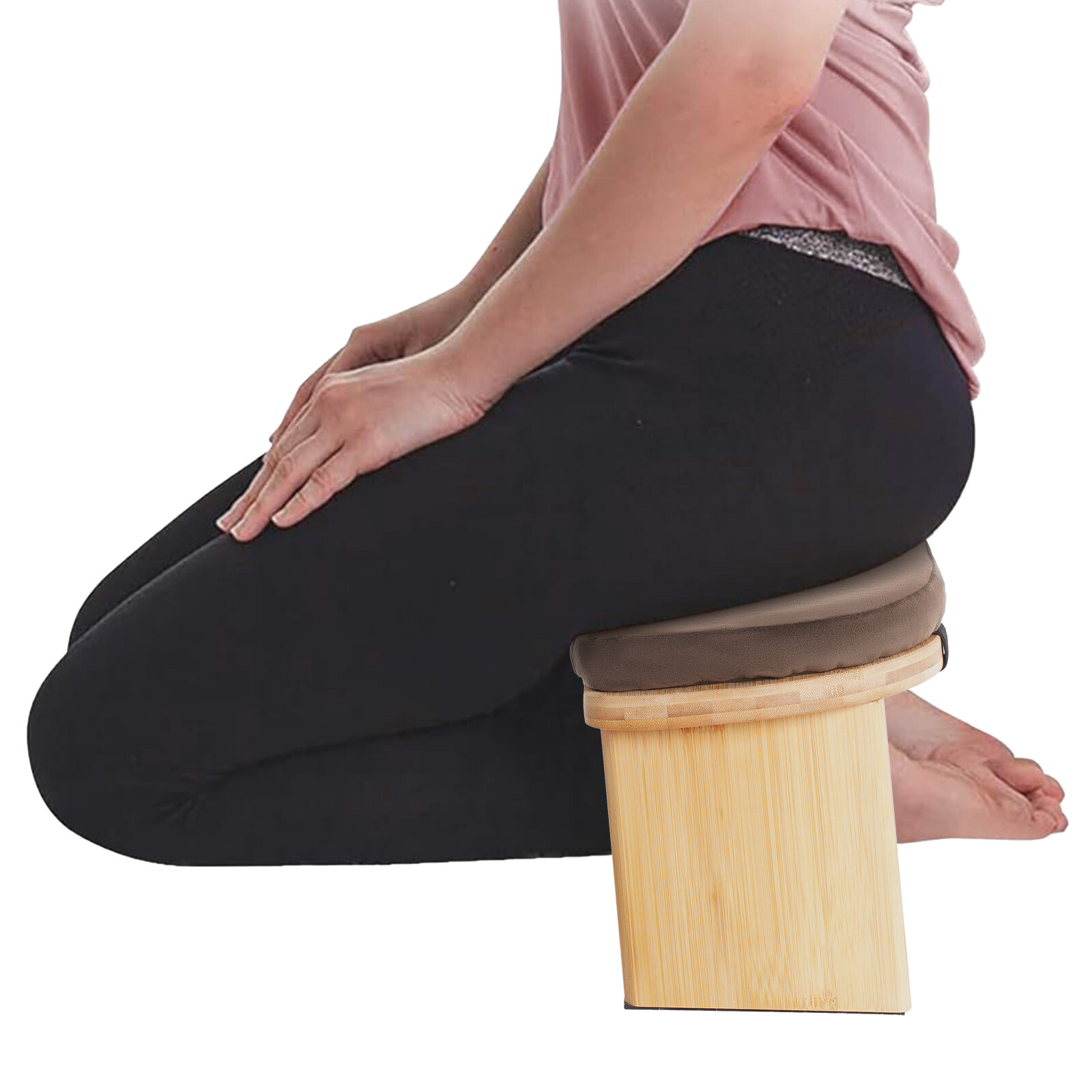Foldable Bamboo Meditation Bench, Meditation Stool-Prayer Kneeler Chair for Yoga