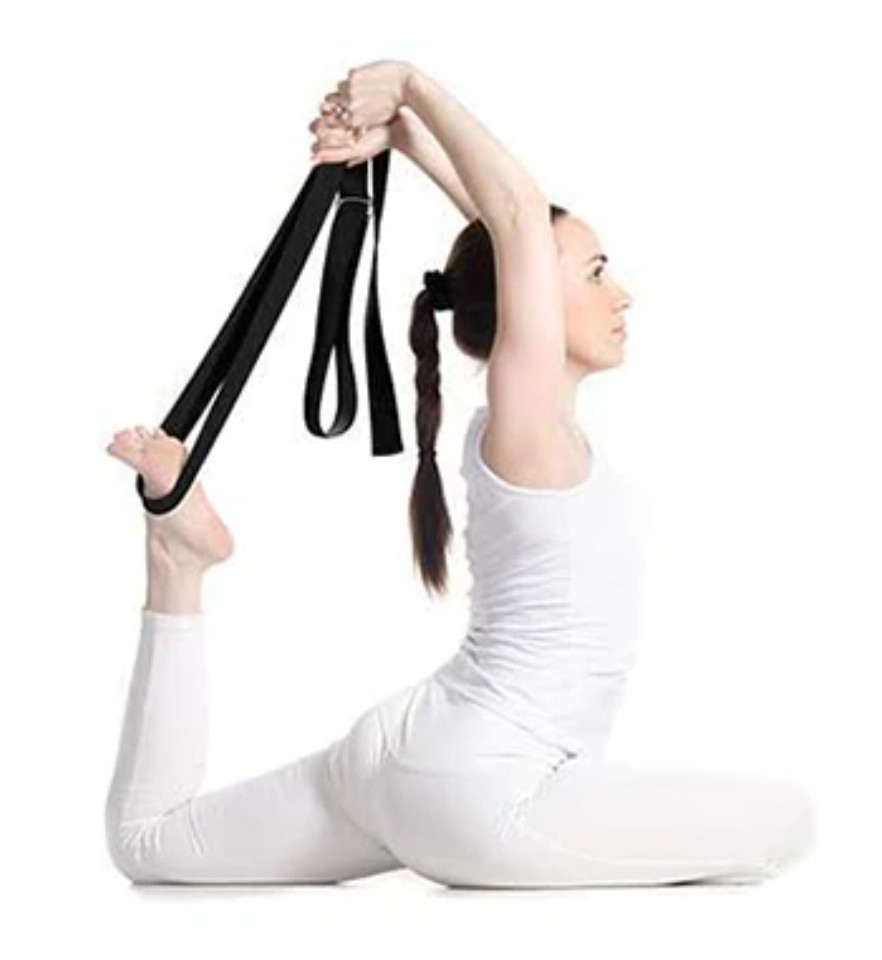 2 Pack EVA Yoga Block High Density TPE Foam Black and Yoga Resistance Strap