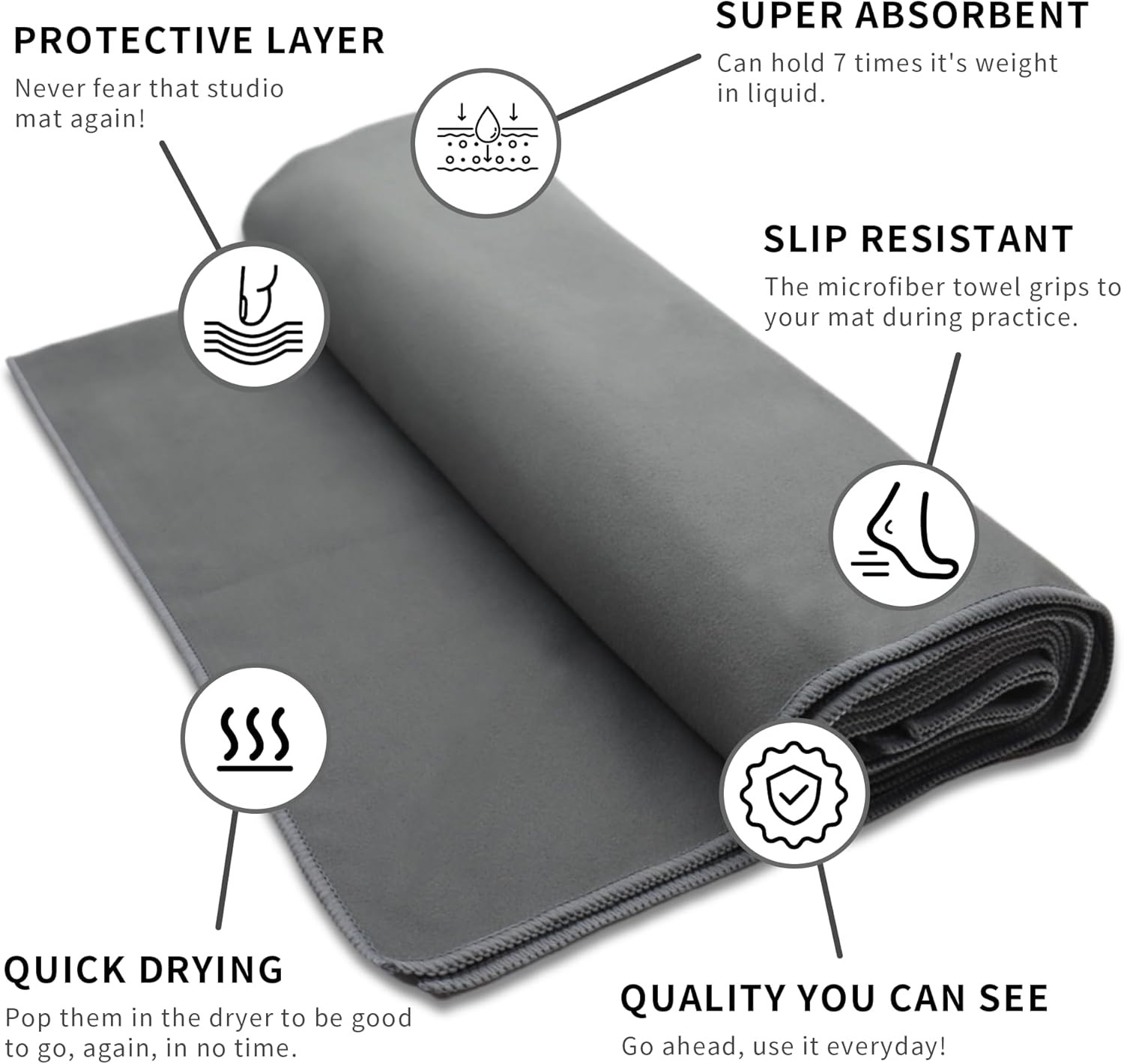 Non-Slip Hot Yoga Towel Set,Super Absorbent Microfiber In, 24.5&Prime; X 7…