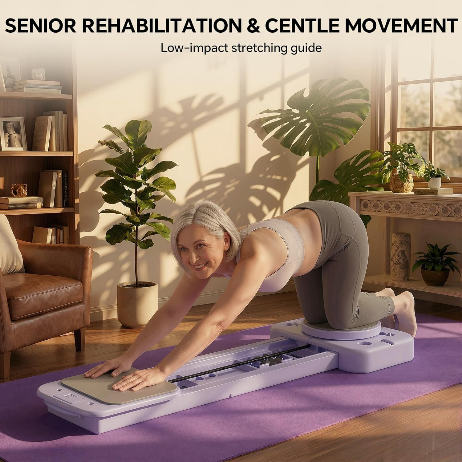 Pilates Board, Foldable Pilates Reformer Set for Home Workout with Timer, Multif