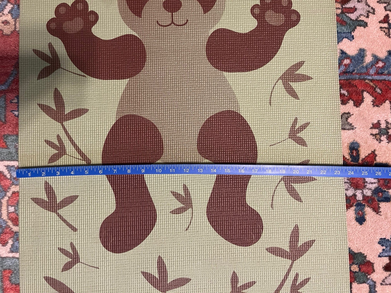 Green Sprouts Panda Kids Yoga Mat w/ Carry Strap Non Slip Exercise Play Mat