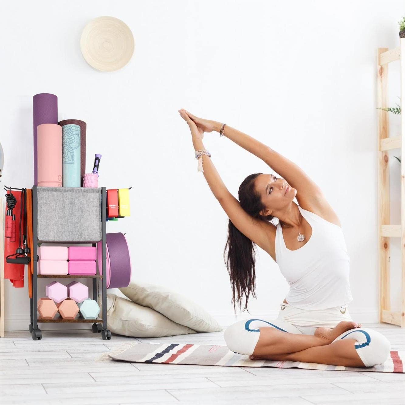 Yoga Mat Storage Rack Home Gym Equipment Workout Equipment Organizer Yoga Mat Ho