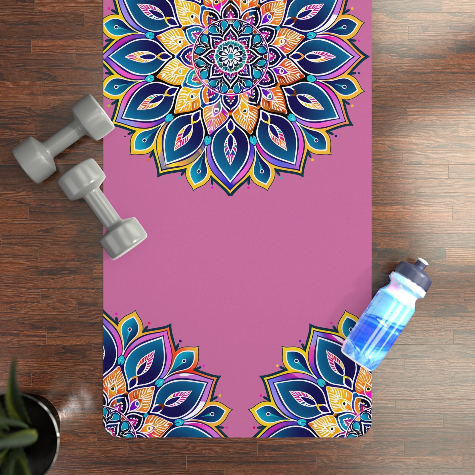 Personalized Mandala Rubber Yoga Mat | Custom Non-Slip Exercise Mat
