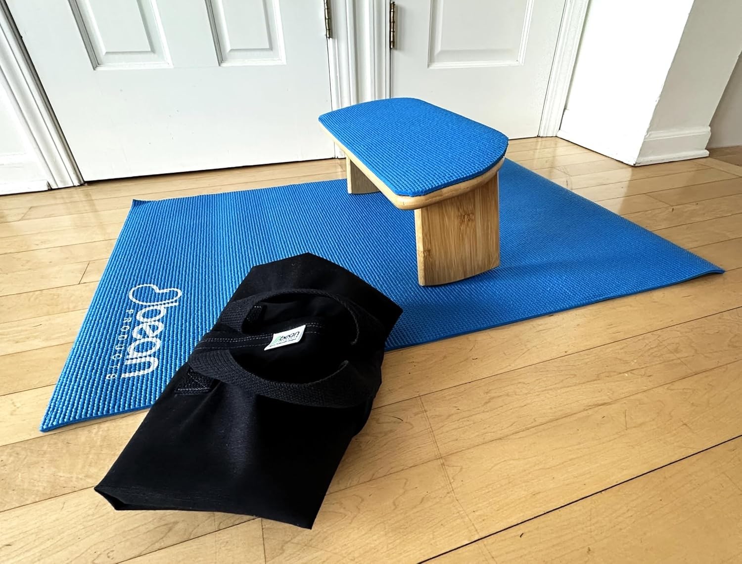 Bamboo Meditation Bench – Supportive Kneeling Stool Chair with Meditation kit