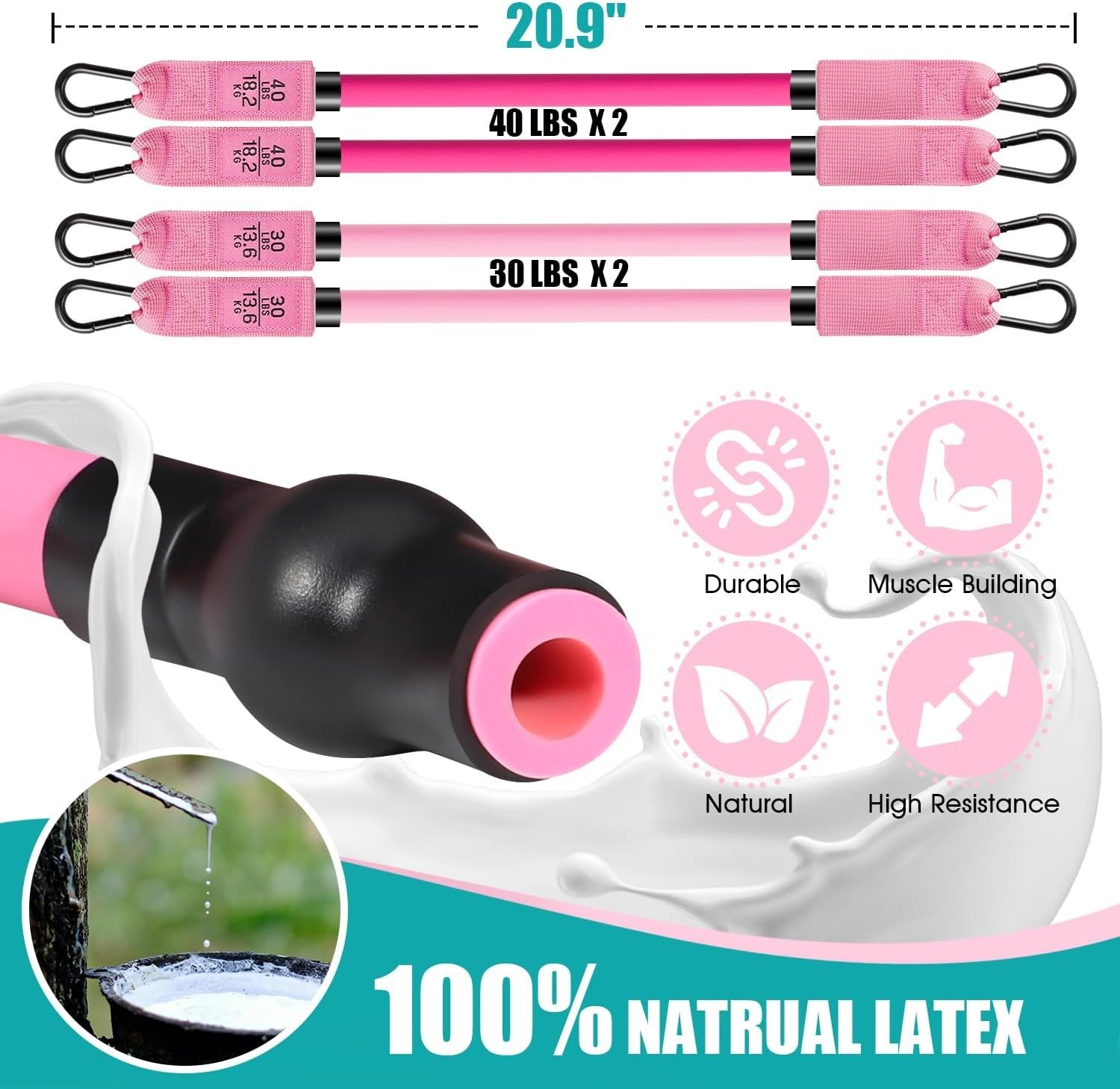 Portable Pilates Bar Kit – Non-slip Grip & Resistance Bands for Complete Fitness