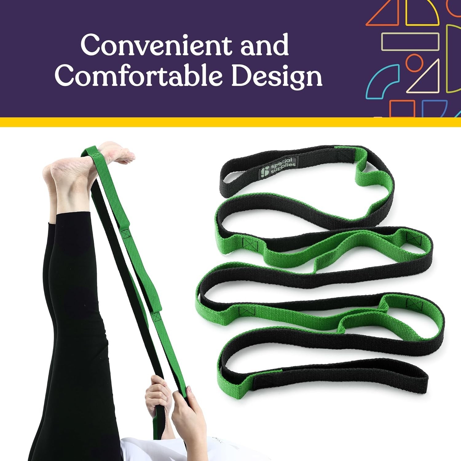 Deep Stretch Yoga Strap with Multiple Loops for Adults Home Workout Equipment