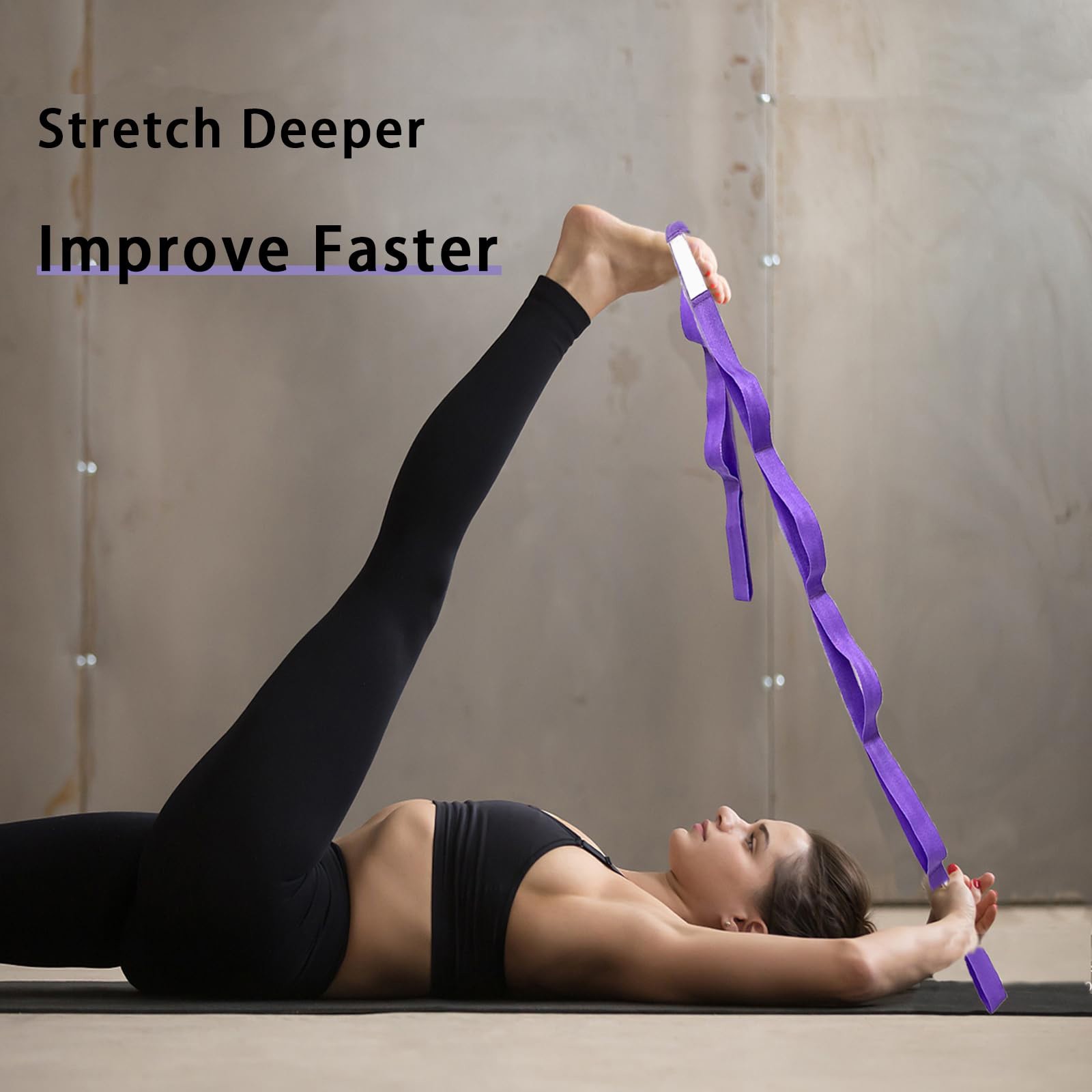 Exercise Strap For Stretching,Yoga,Physical Therapy,Non Elastic, Pilates, Purple