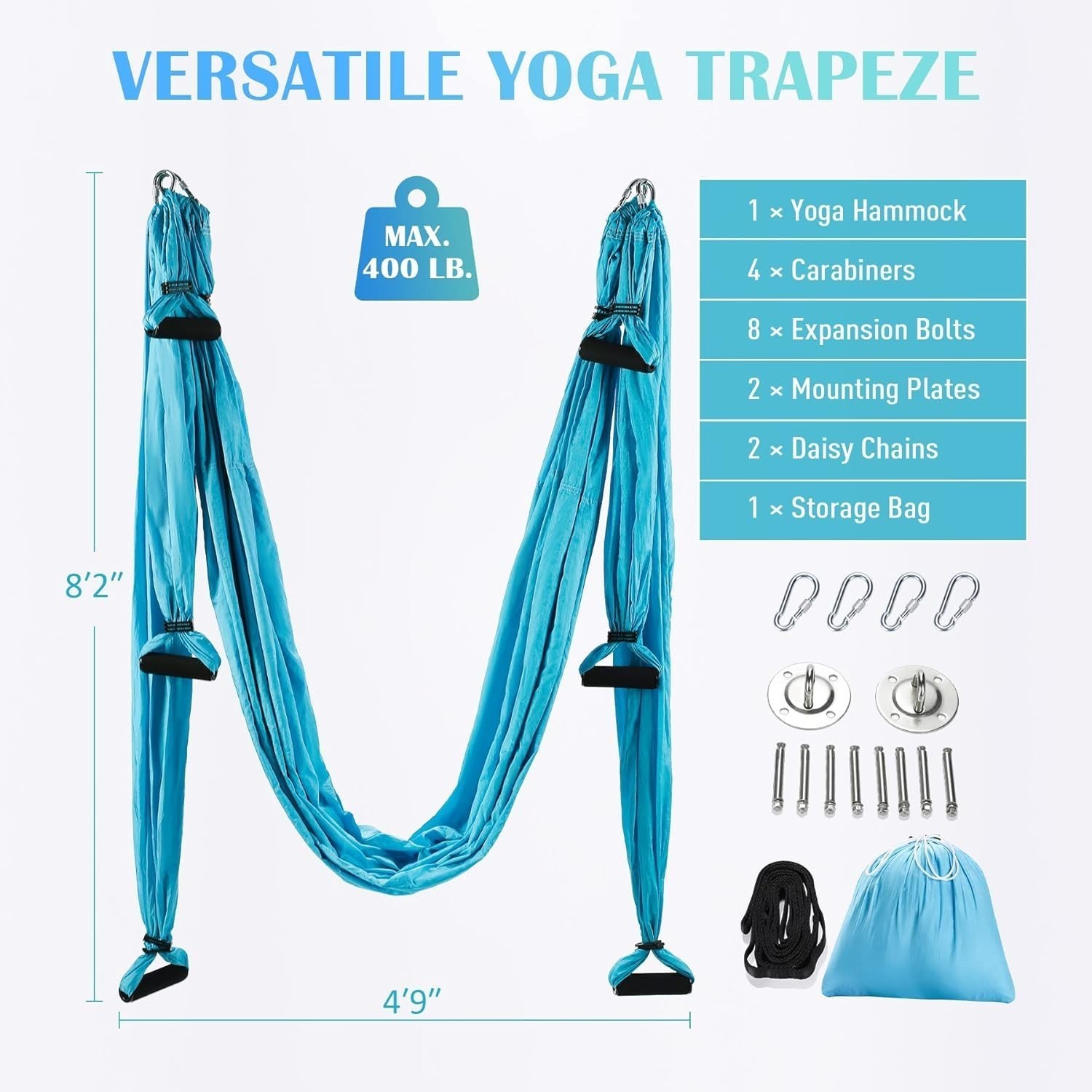 Aerial Yoga Swing Sling Strong Yoga Hammock Kit Set Trapeze Inversion Equipment