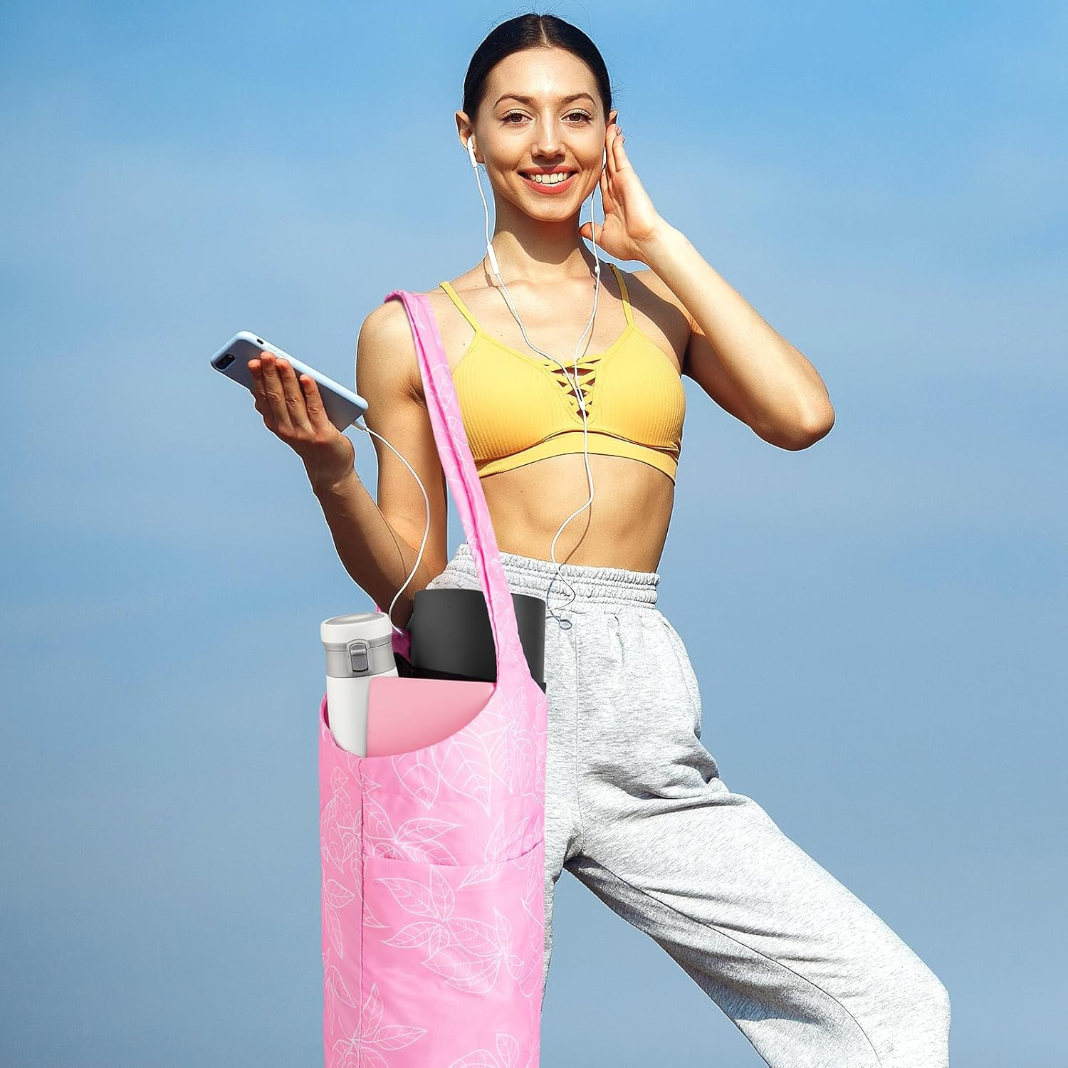 Yoga Mat Bag for Women with Large Size Pocket and Zipper Pocket,Yoga Bag Mat Car