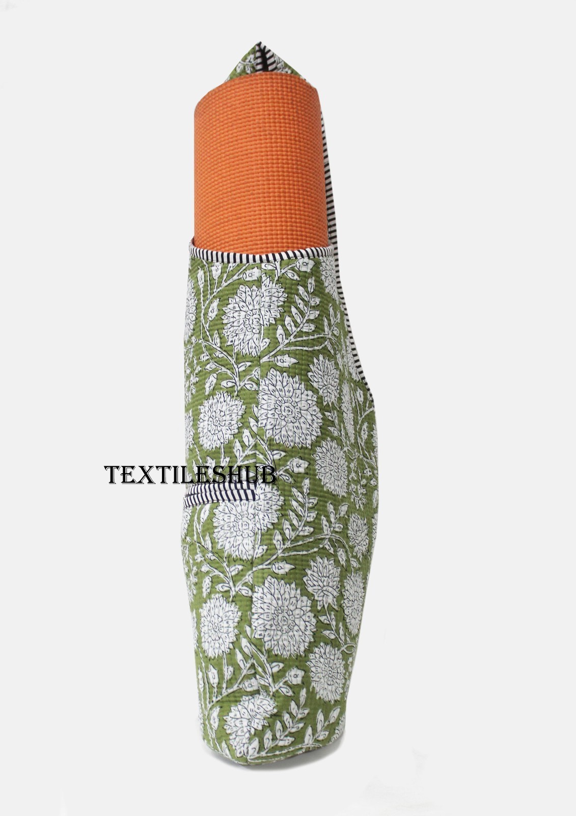 Yoga Mat Bag Handmade Cotton Quilted Floral Print Sling Carry Shoulder Bag